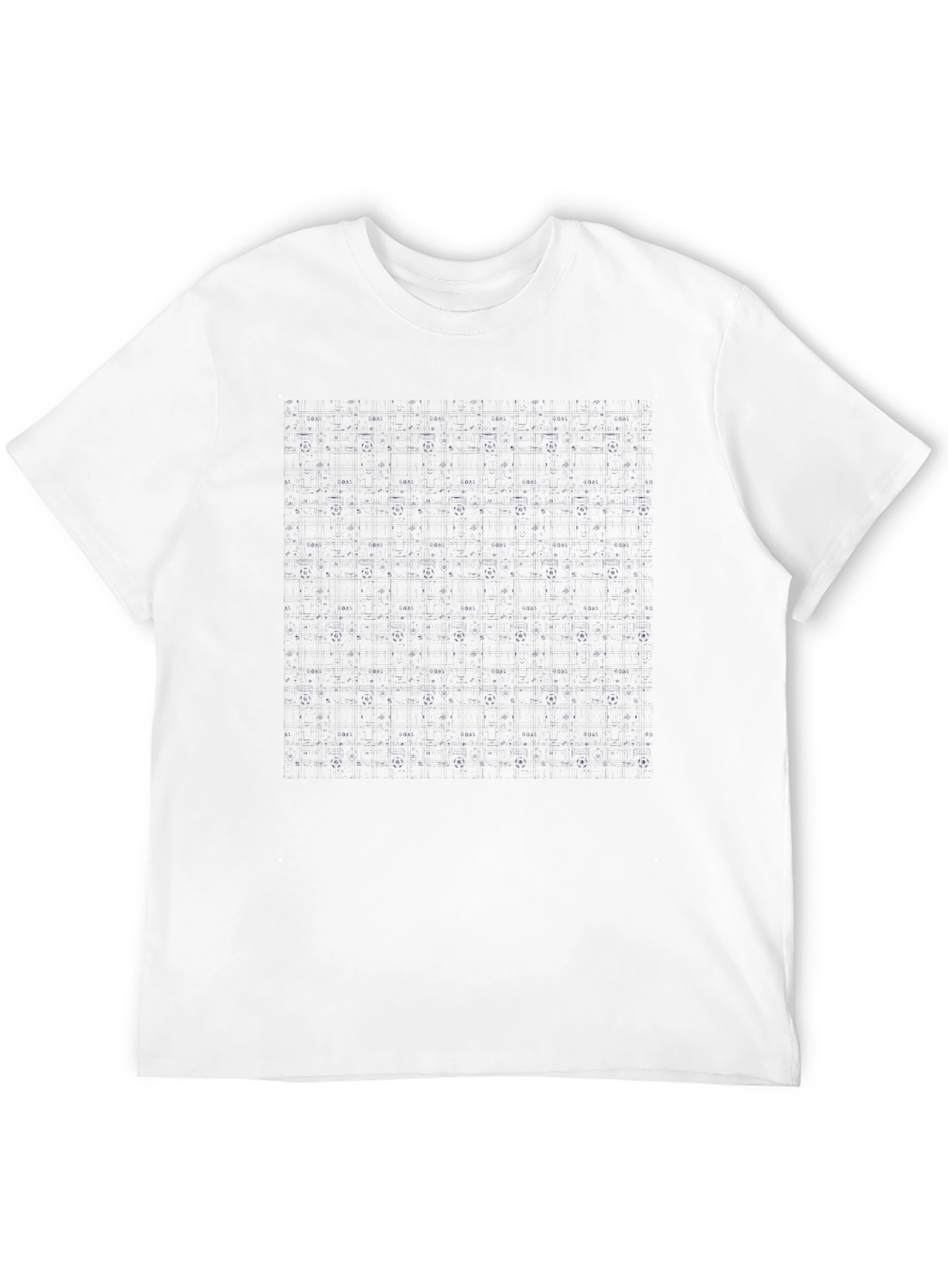 Modern Grid Pattern Black T-Shirt