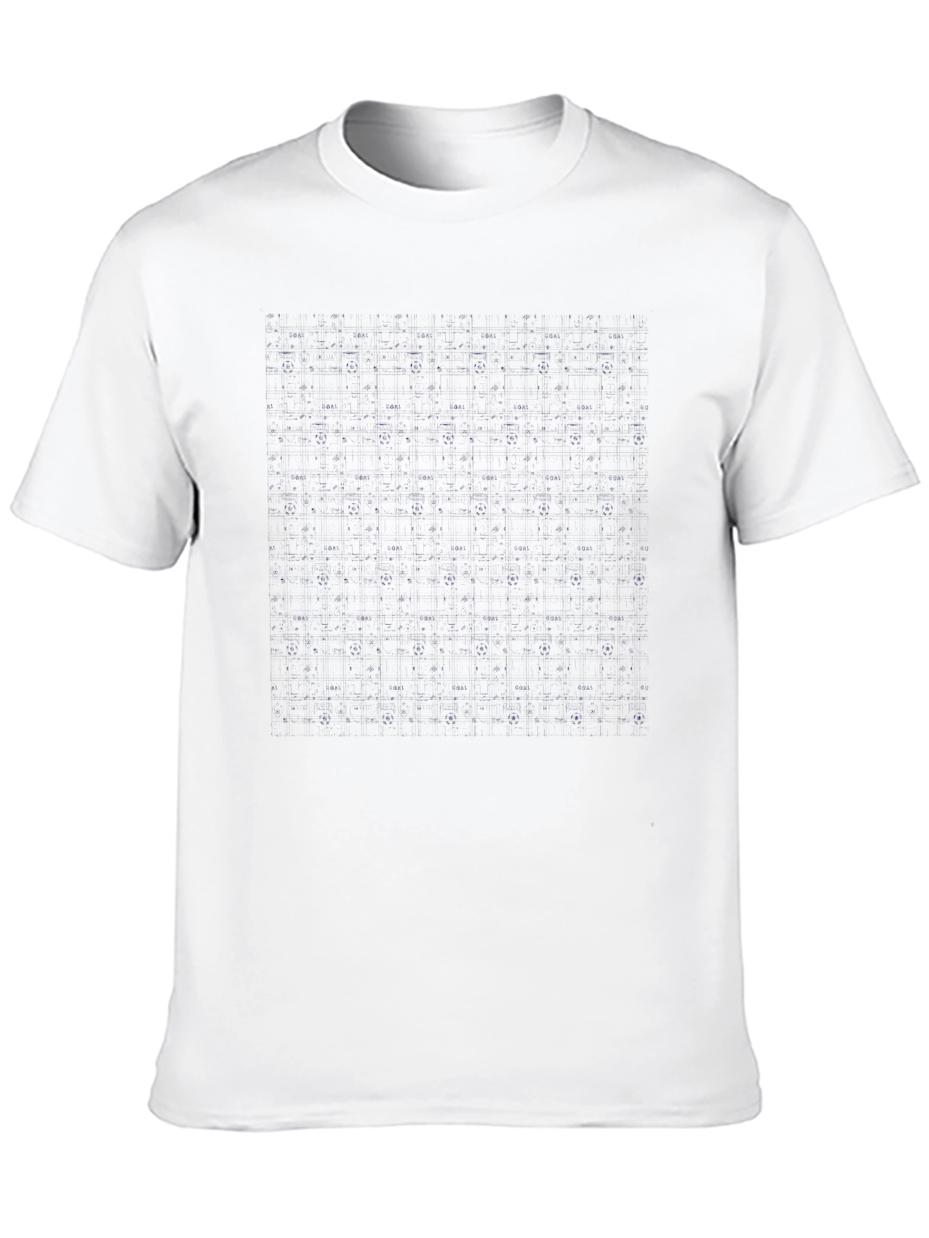 Modern Grid Pattern Black T-Shirt