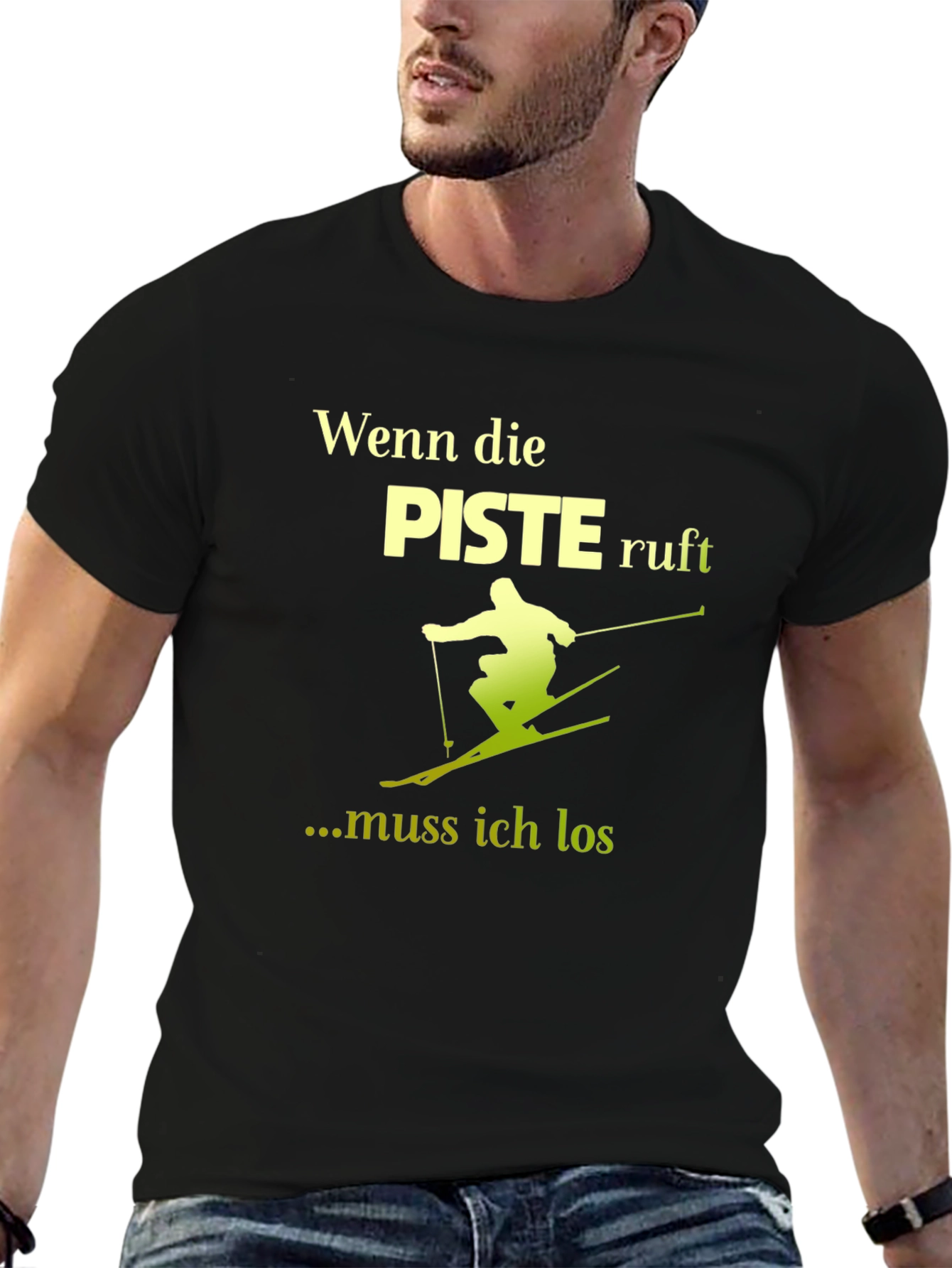 Ski Slope Calling T-Shirt - Black
