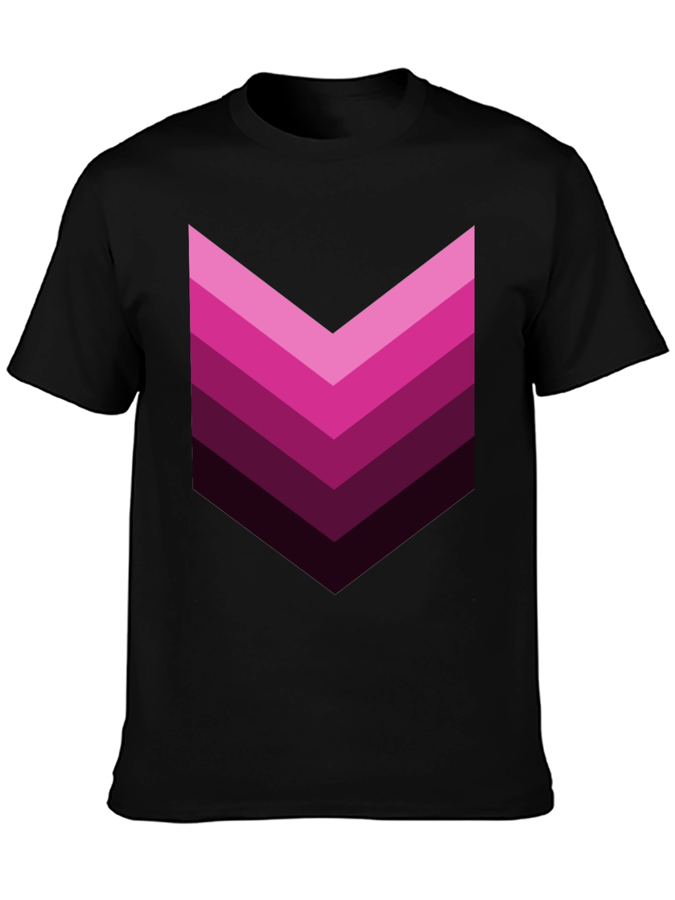 Retro Chevron Graphic Tee - Gradient Pink