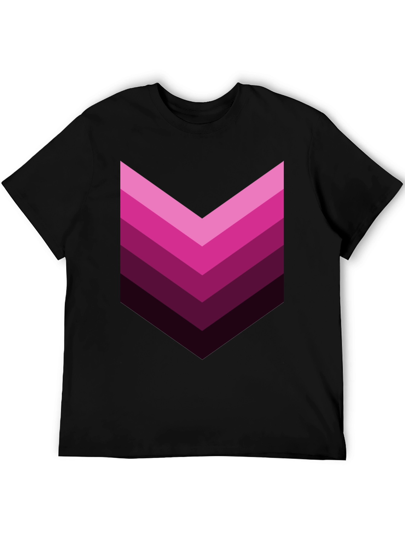Retro Chevron Graphic Tee - Gradient Pink