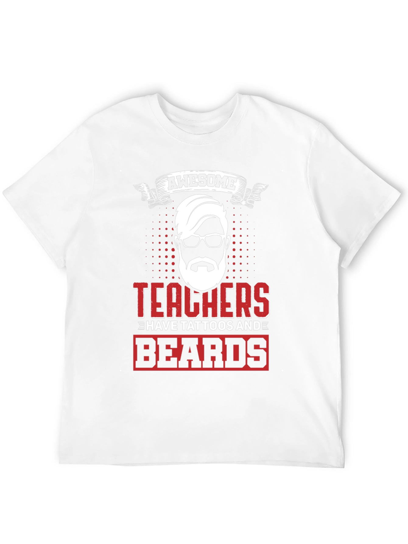 Awesome Teacher Tattoo Beard Black T-Shirt