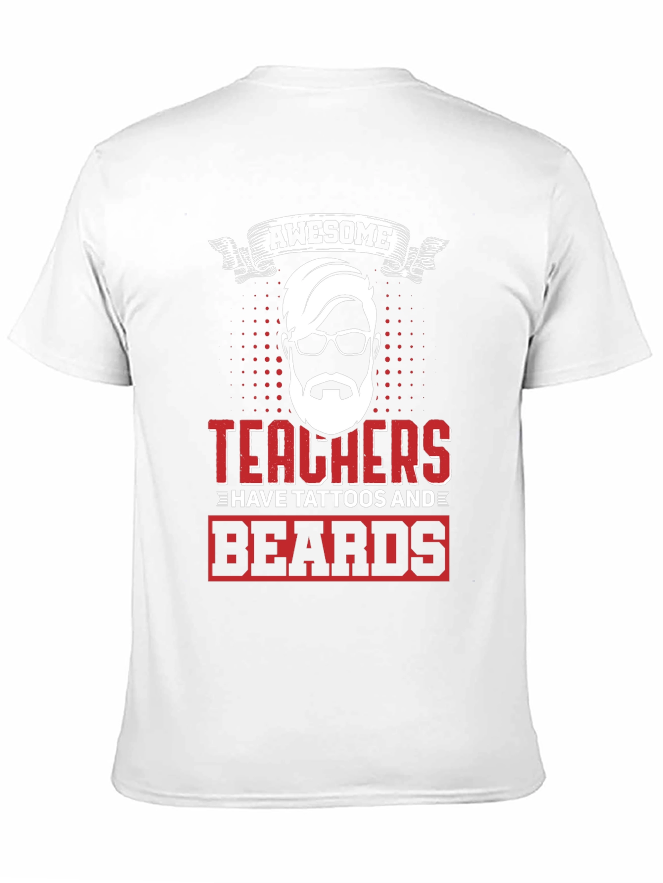 Awesome Teacher Tattoo Beard Black T-Shirt