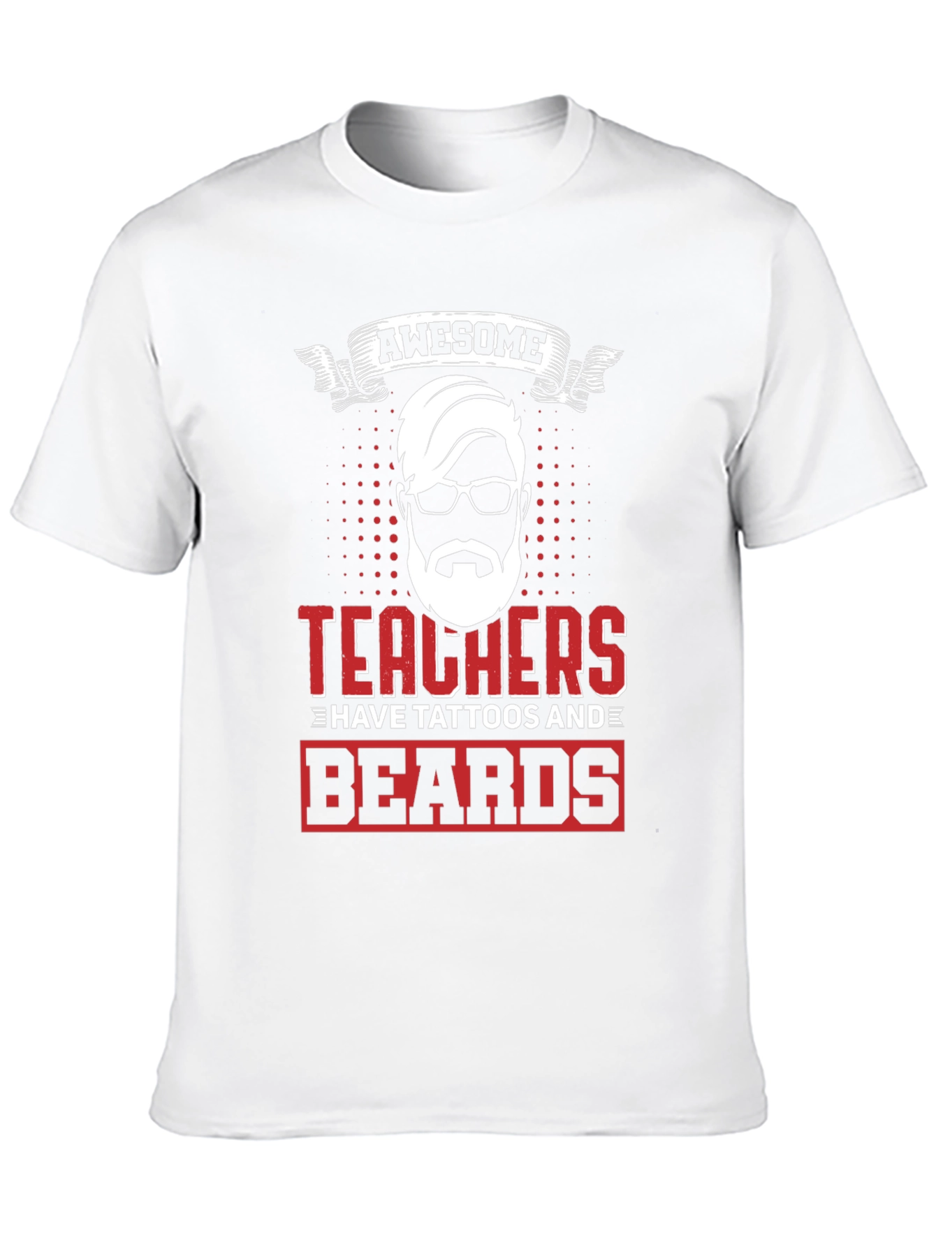 Awesome Teacher Tattoo Beard Black T-Shirt