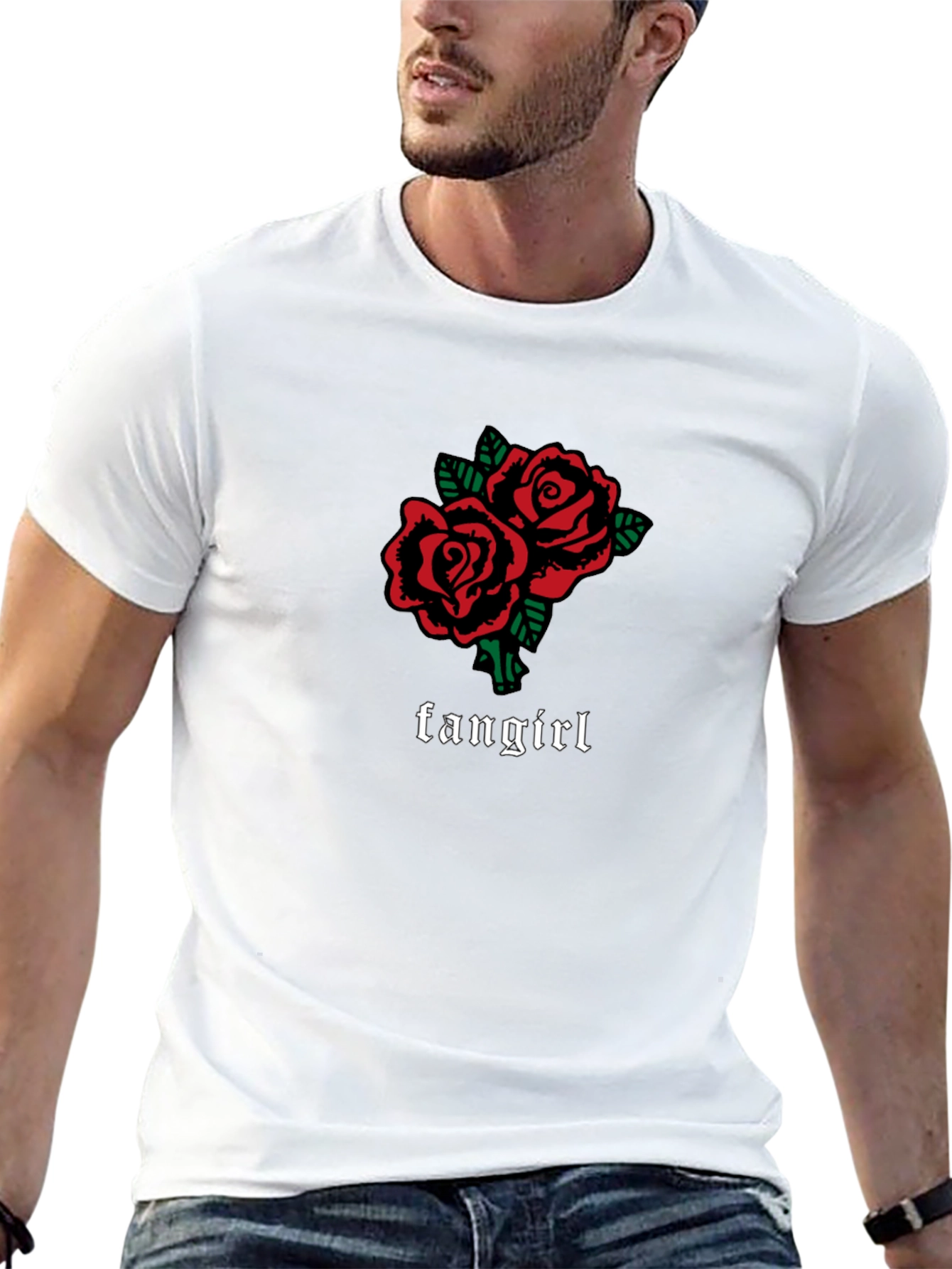Fangirl Roses Graphic Tee - Black Unisex T-Shirt
