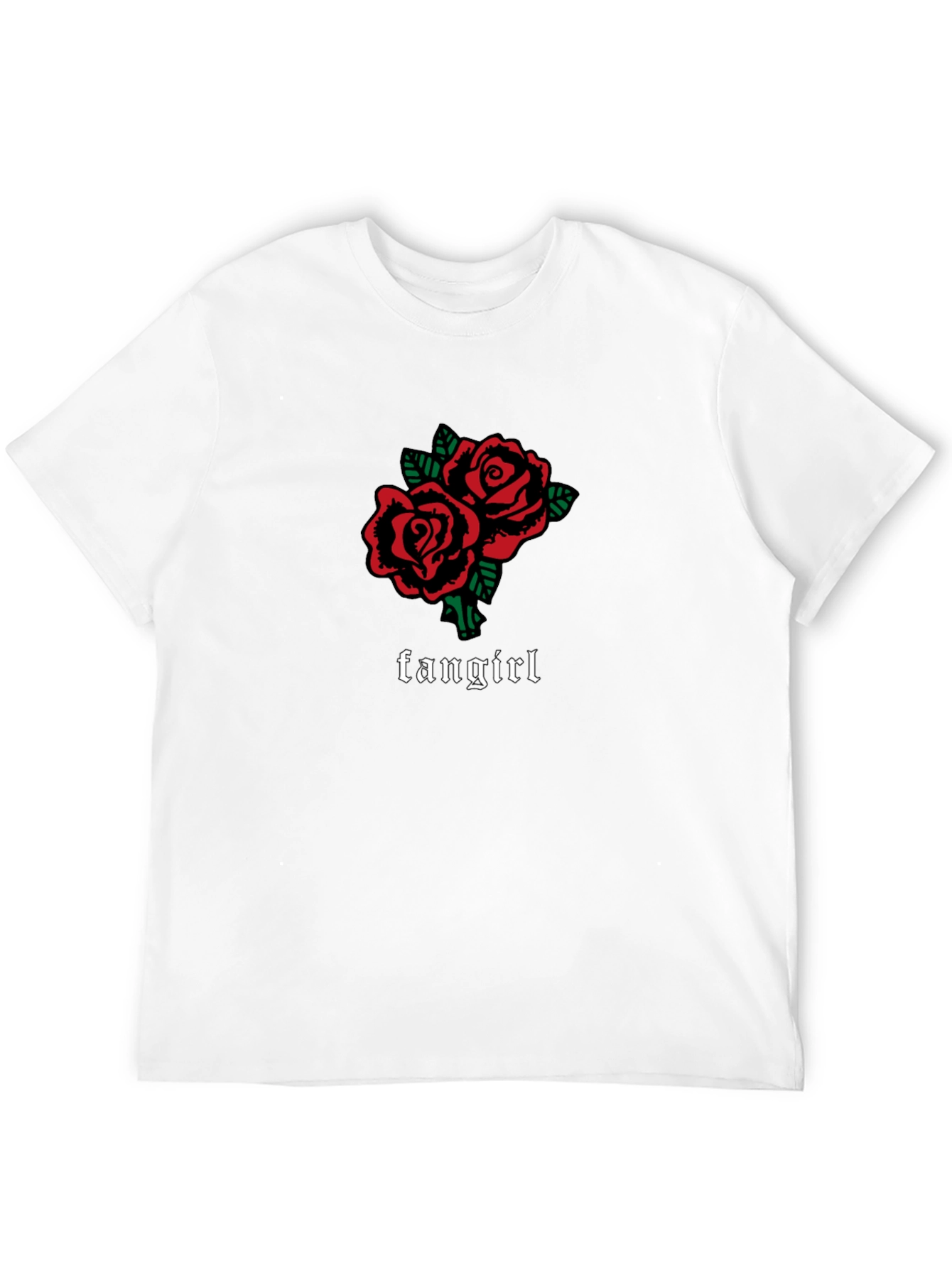 Fangirl Roses Graphic Tee - Black Unisex T-Shirt