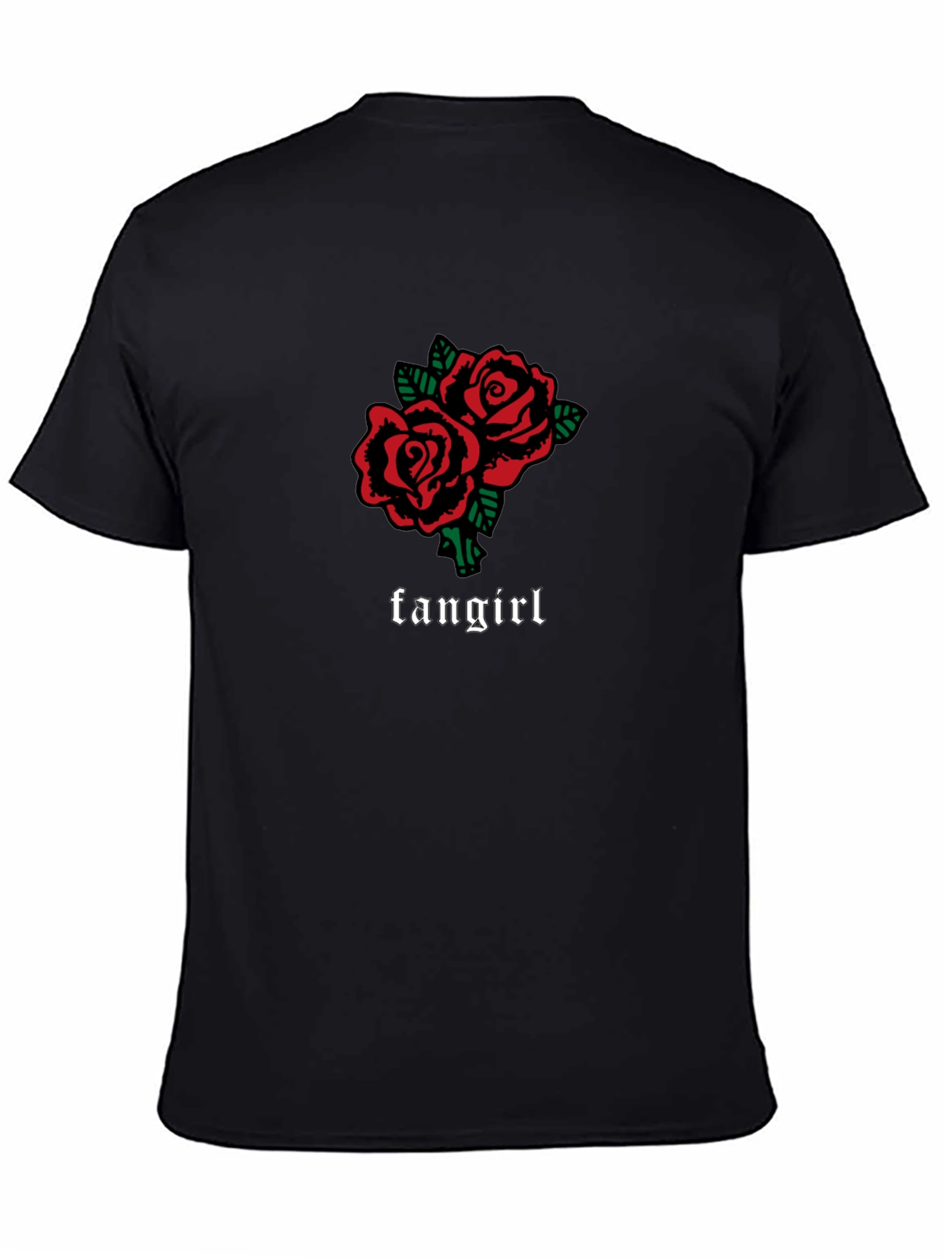 Fangirl Roses Graphic Tee - Black Unisex T-Shirt