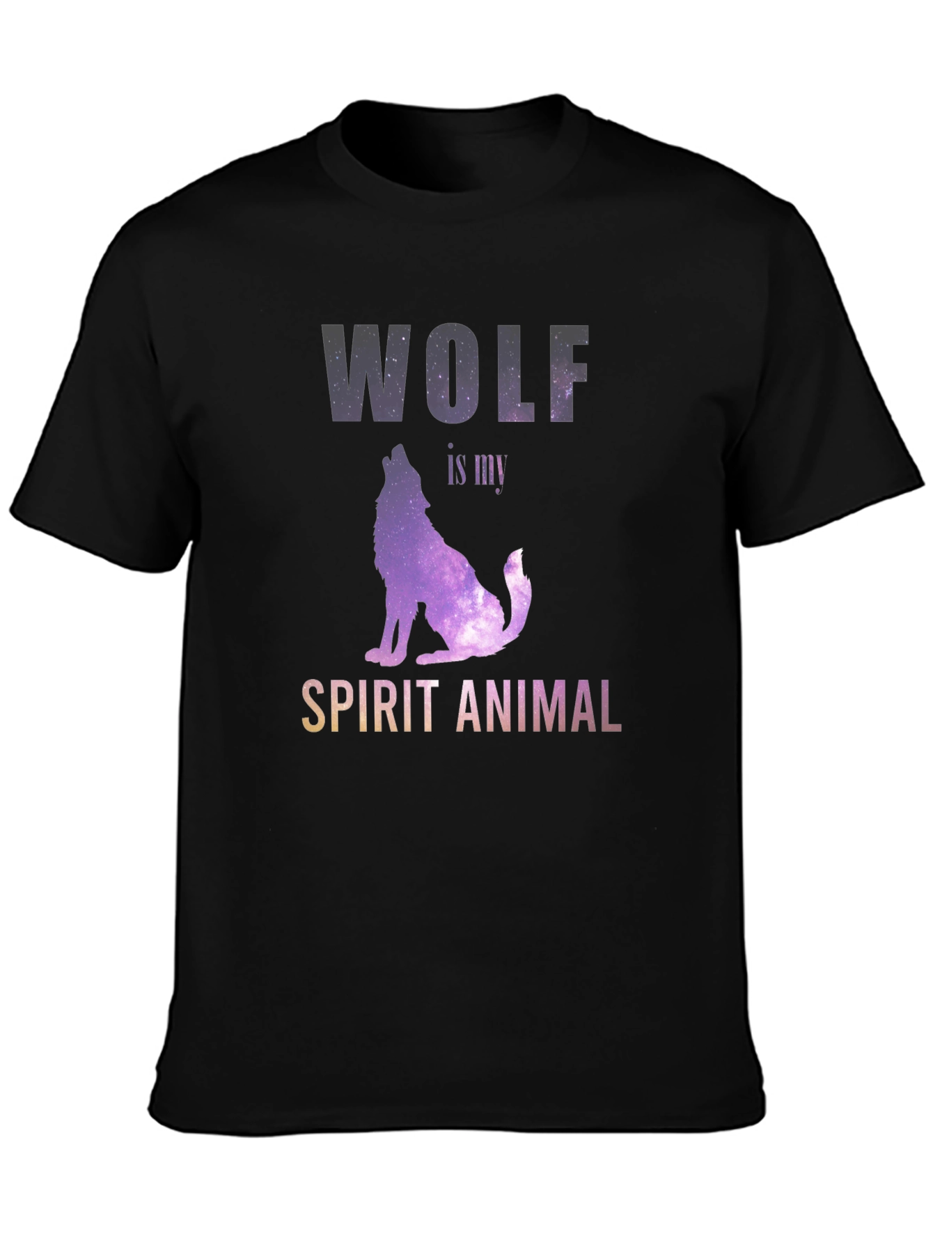 Wolf Spirit Animal T-Shirt - Galaxy Design