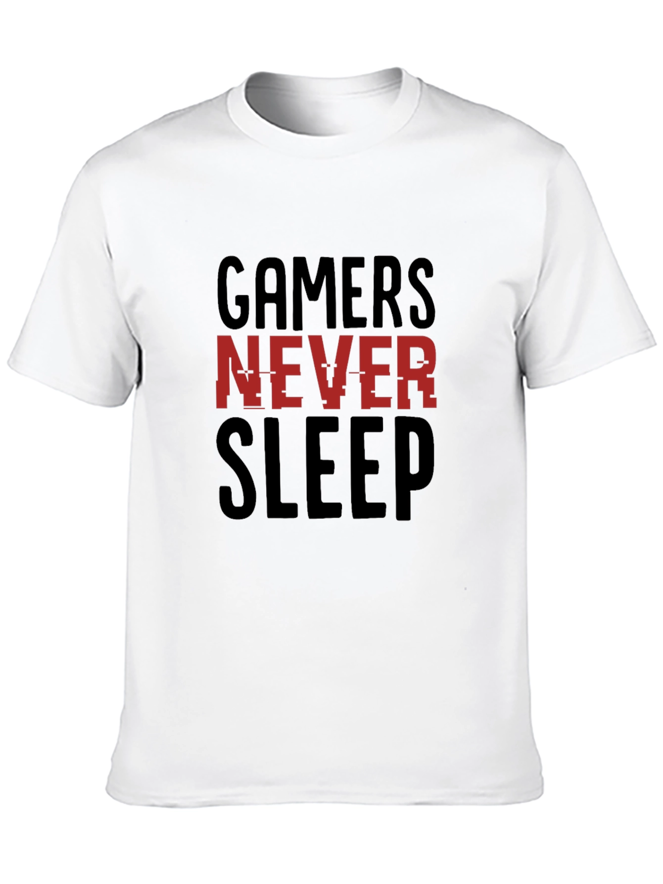 Gamers Never Sleep Graphic T-Shirt - Black