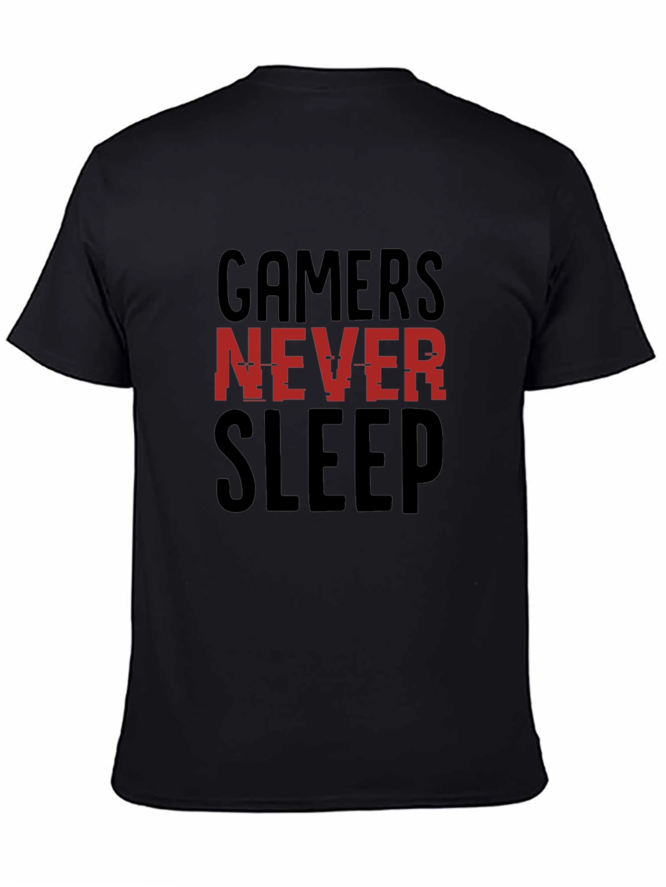 Gamers Never Sleep Graphic T-Shirt - Black