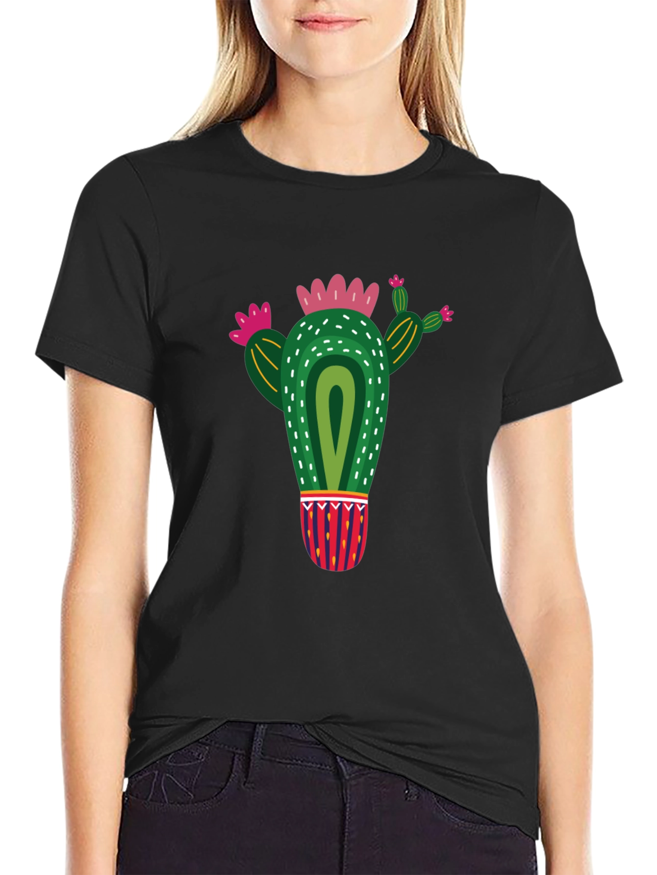 Cactus Graphic Black T-Shirt