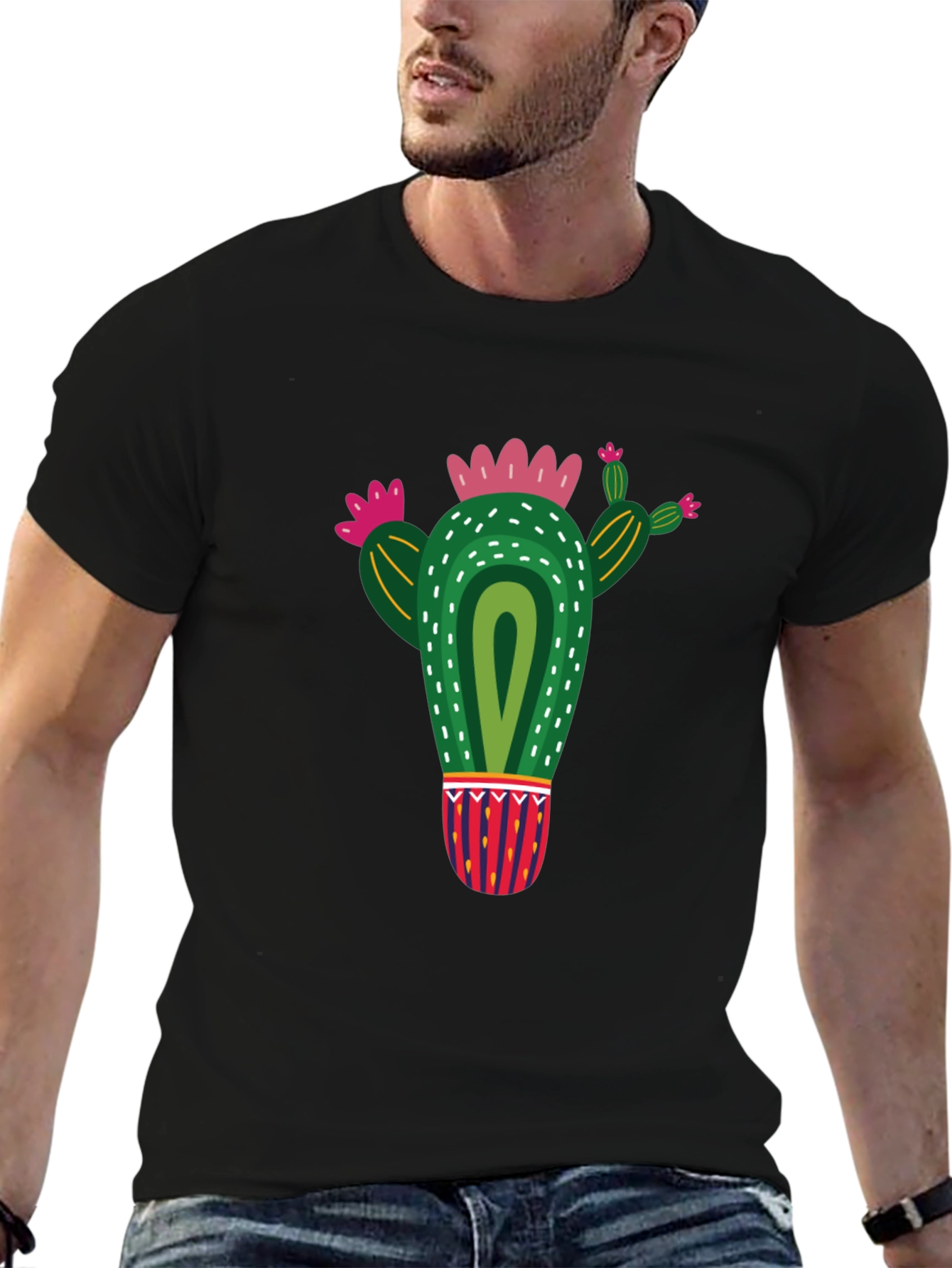 Cactus Graphic Black T-Shirt