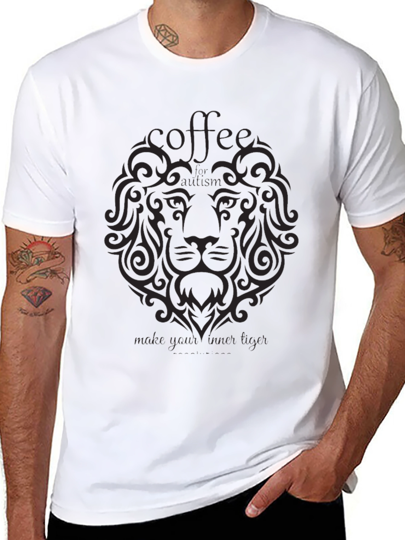 Coffee Lion Graphic Tee - Black