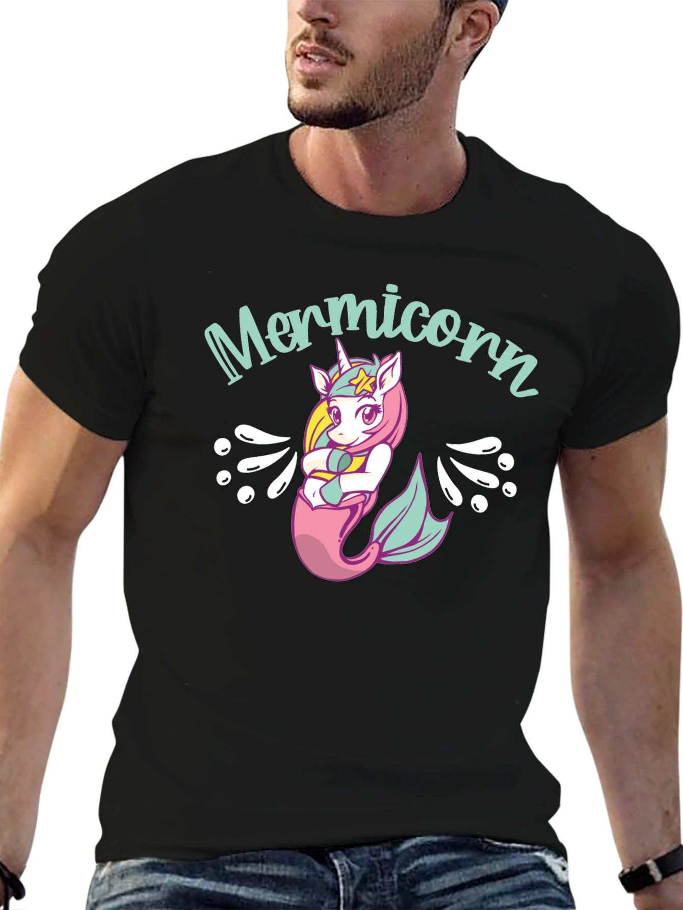 Mermicorn Black T-Shirt