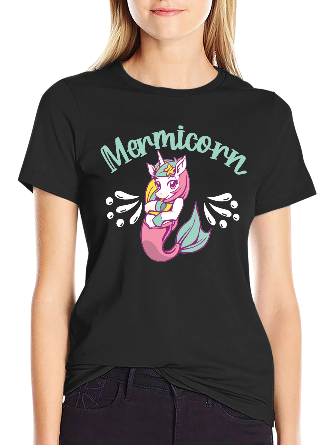 Mermicorn Black T-Shirt