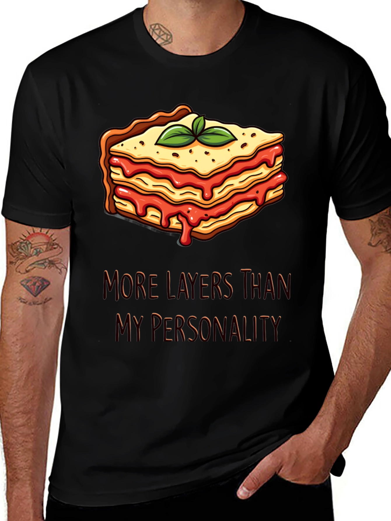 Lasagna Layers T-Shirt Funny Foodie Tee