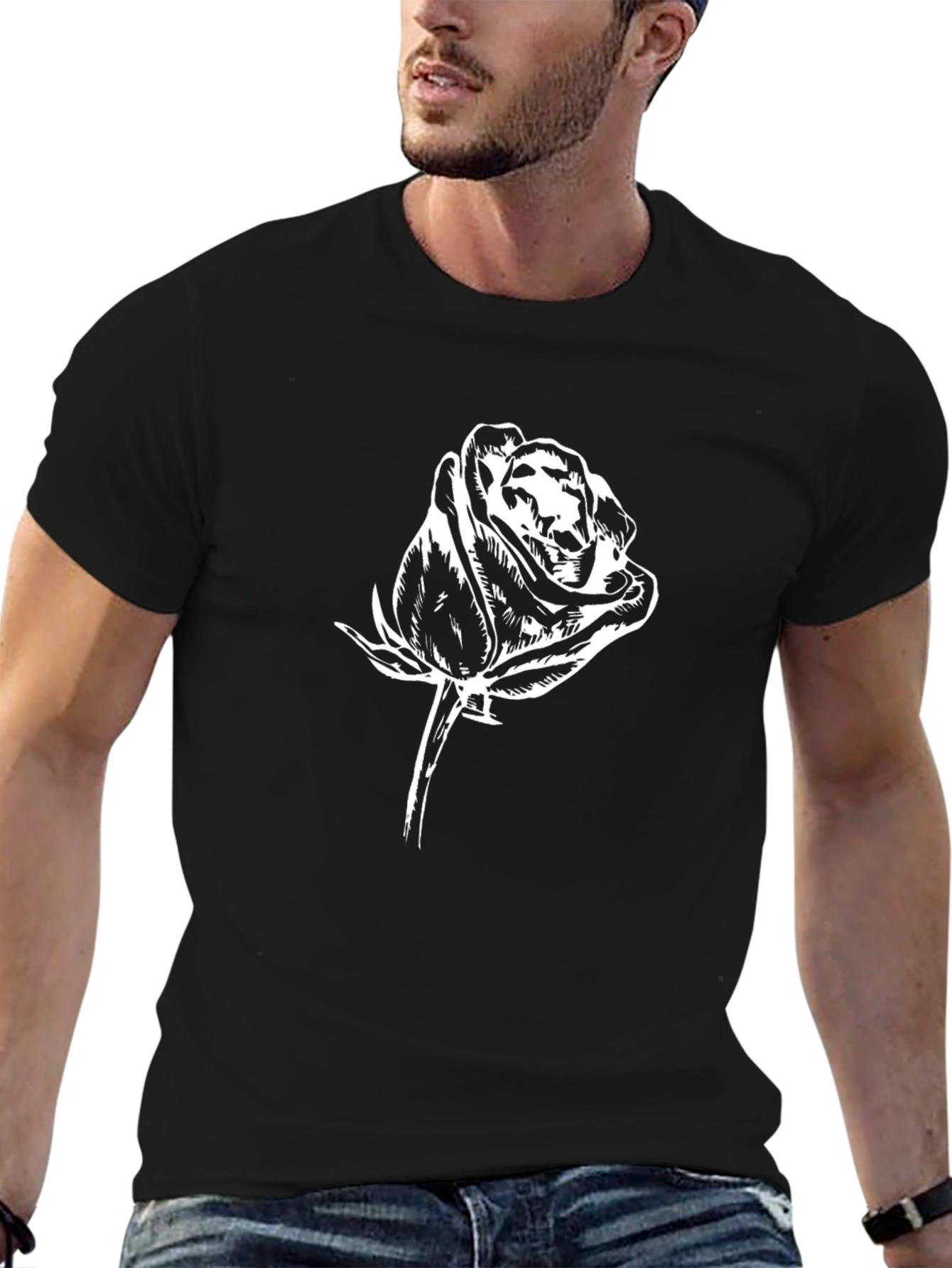 Rose Graphic T-Shirt - Black