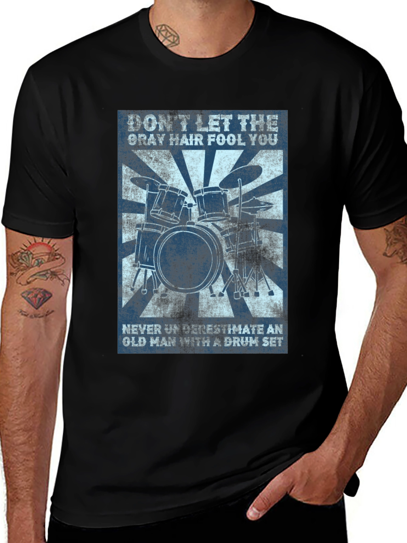 Drummer Old Man T-Shirt - Dont Underestimate