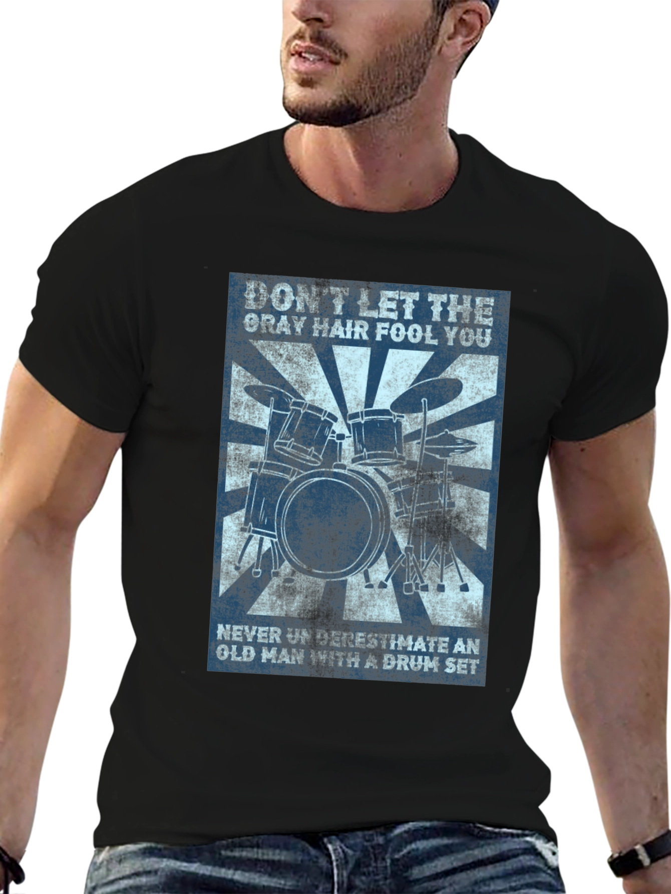 Drummer Old Man T-Shirt - Dont Underestimate