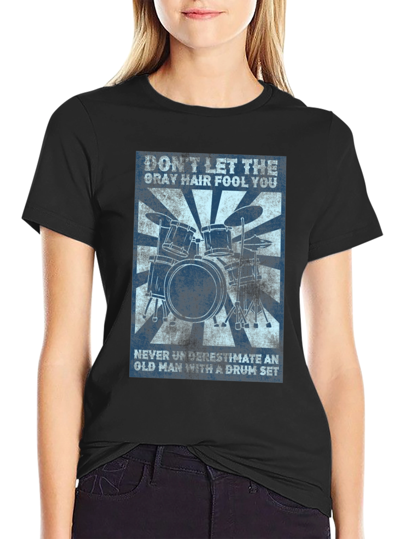 Drummer Old Man T-Shirt - Dont Underestimate