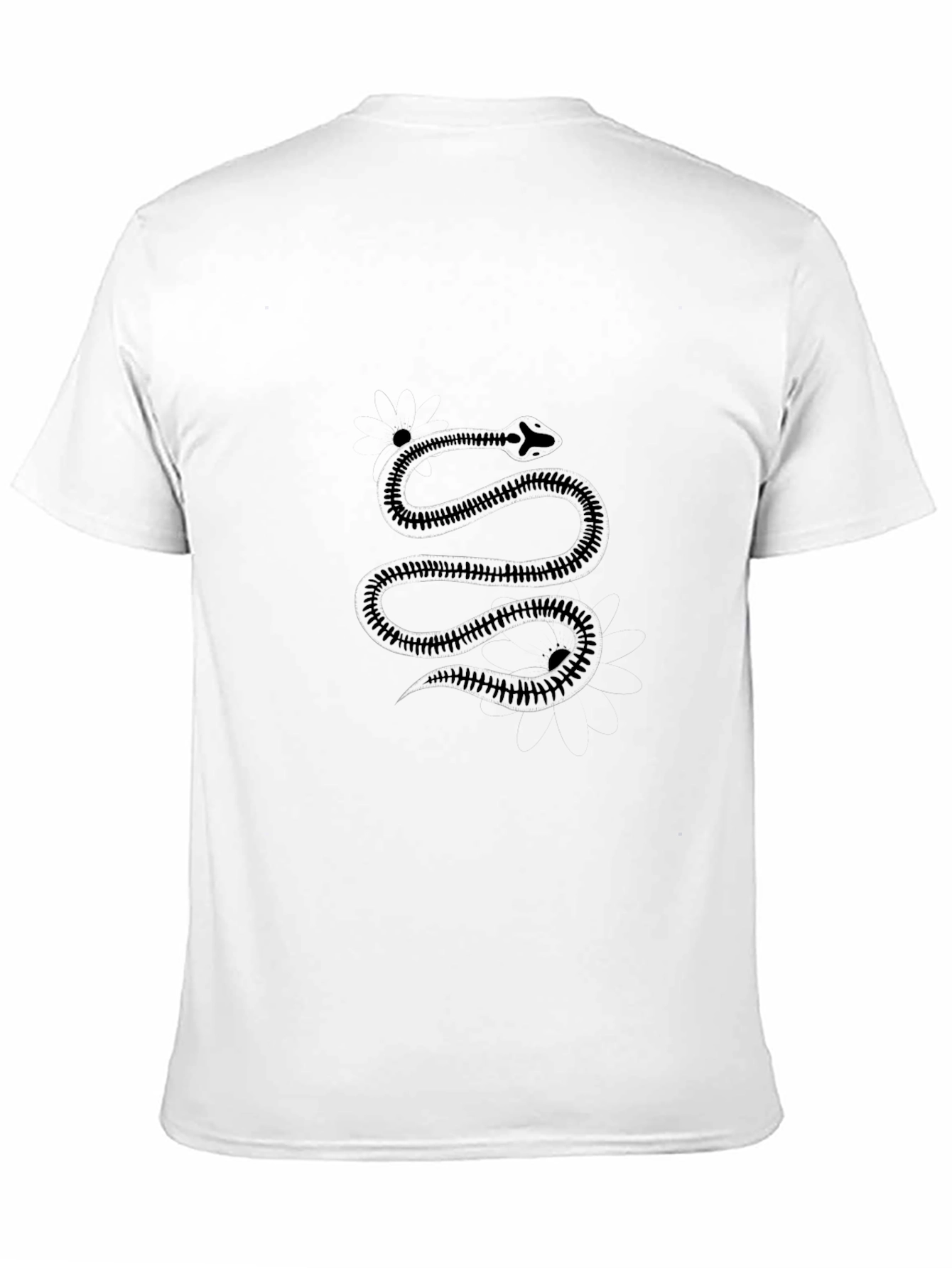 Mens Black T-Shirt with Snake Design