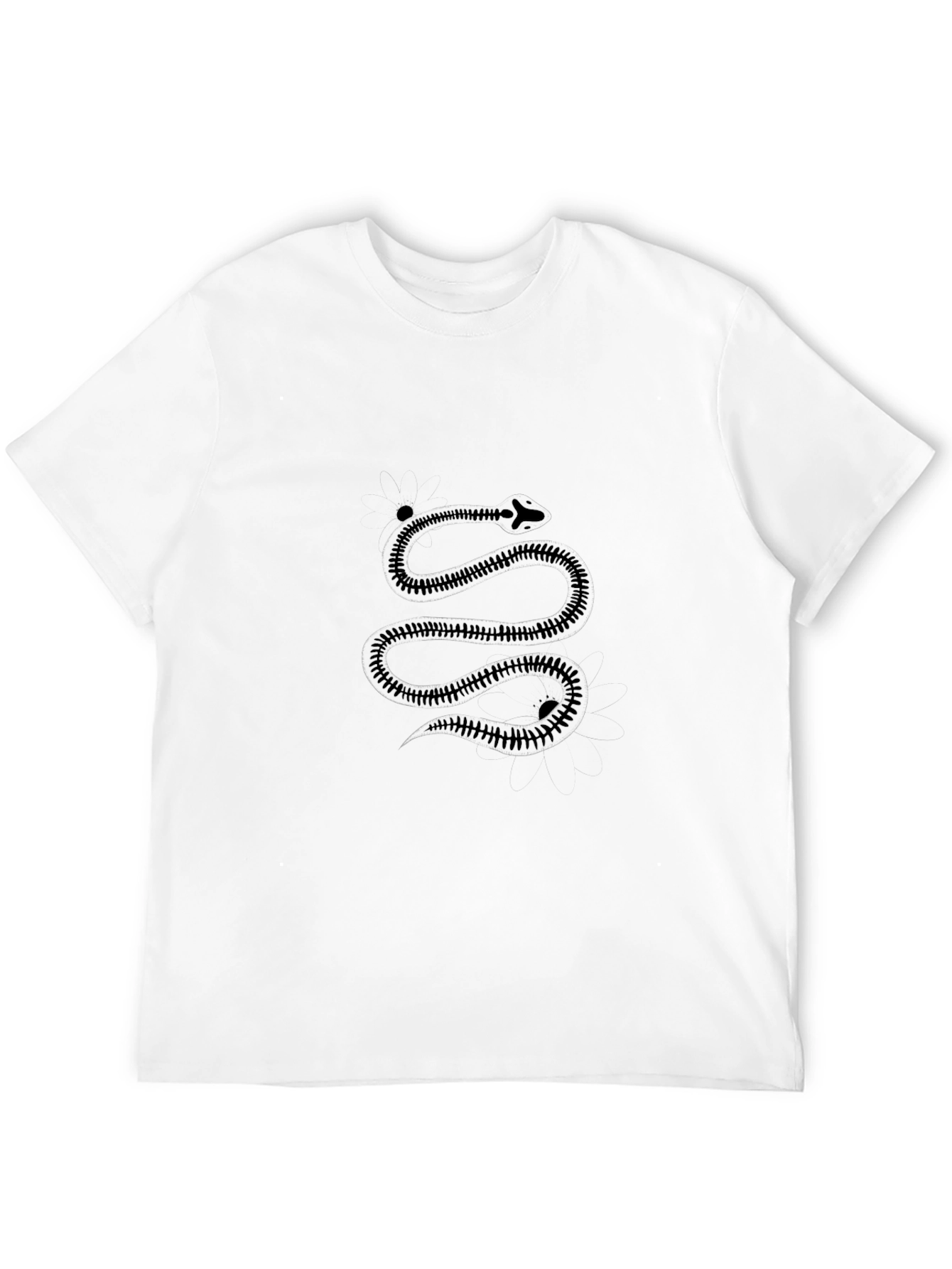 Mens Black T-Shirt with Snake Design
