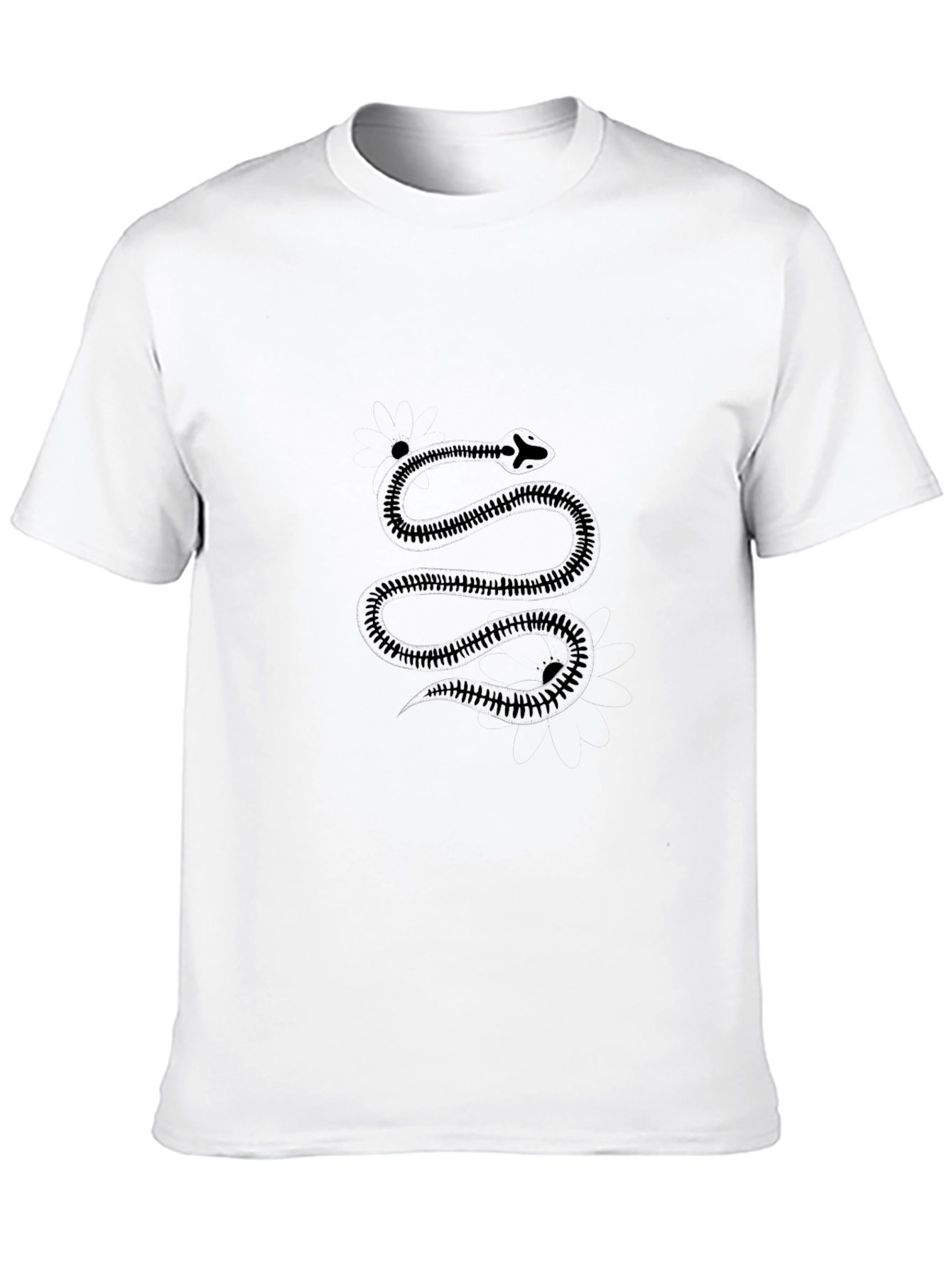 Mens Black T-Shirt with Snake Design