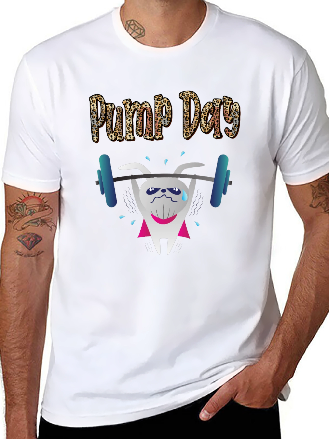 Pump Day Weightlifting Tooth T-Shirt