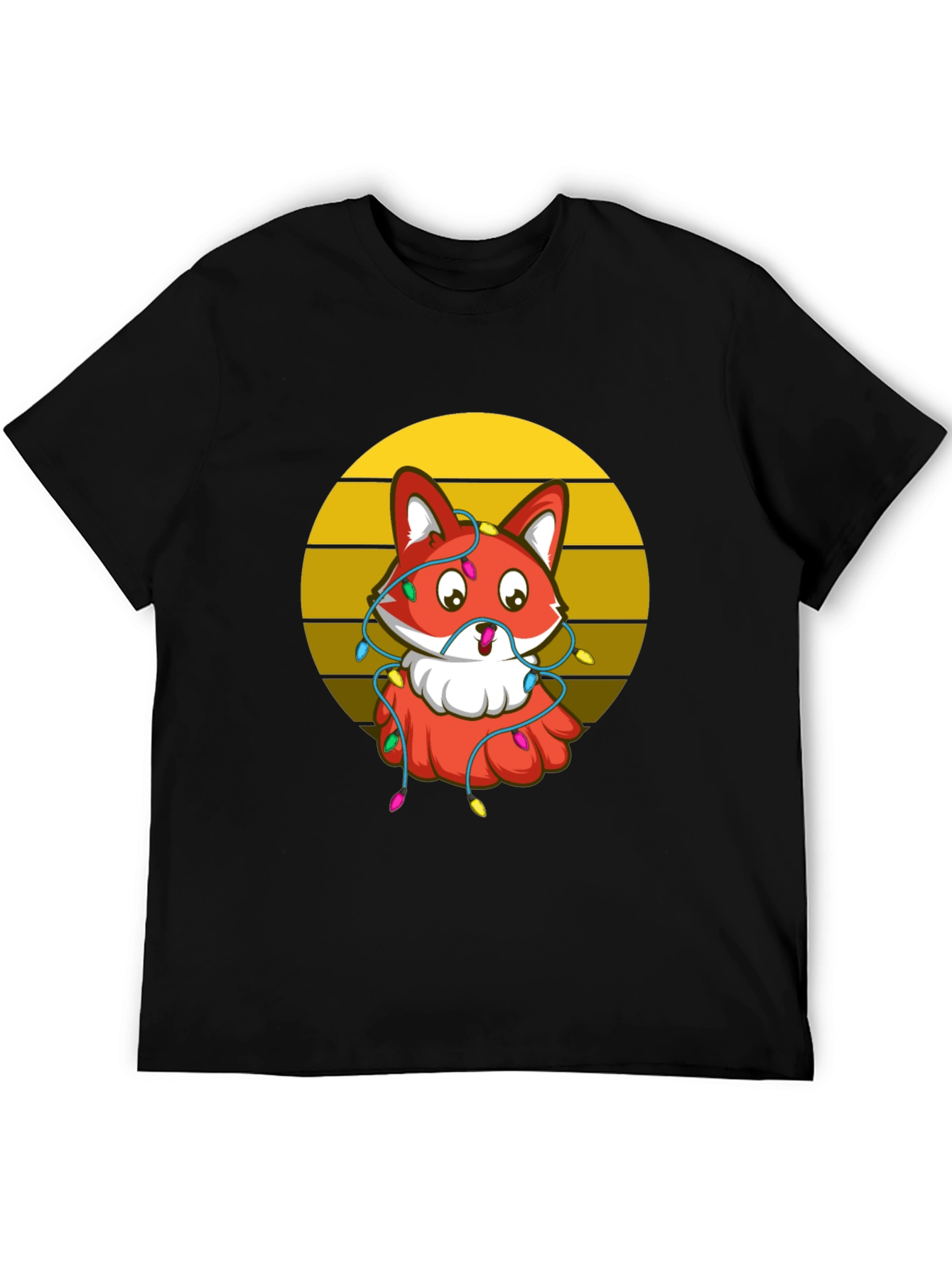 Festive Fox Graphic Tee - Holiday T-Shirt