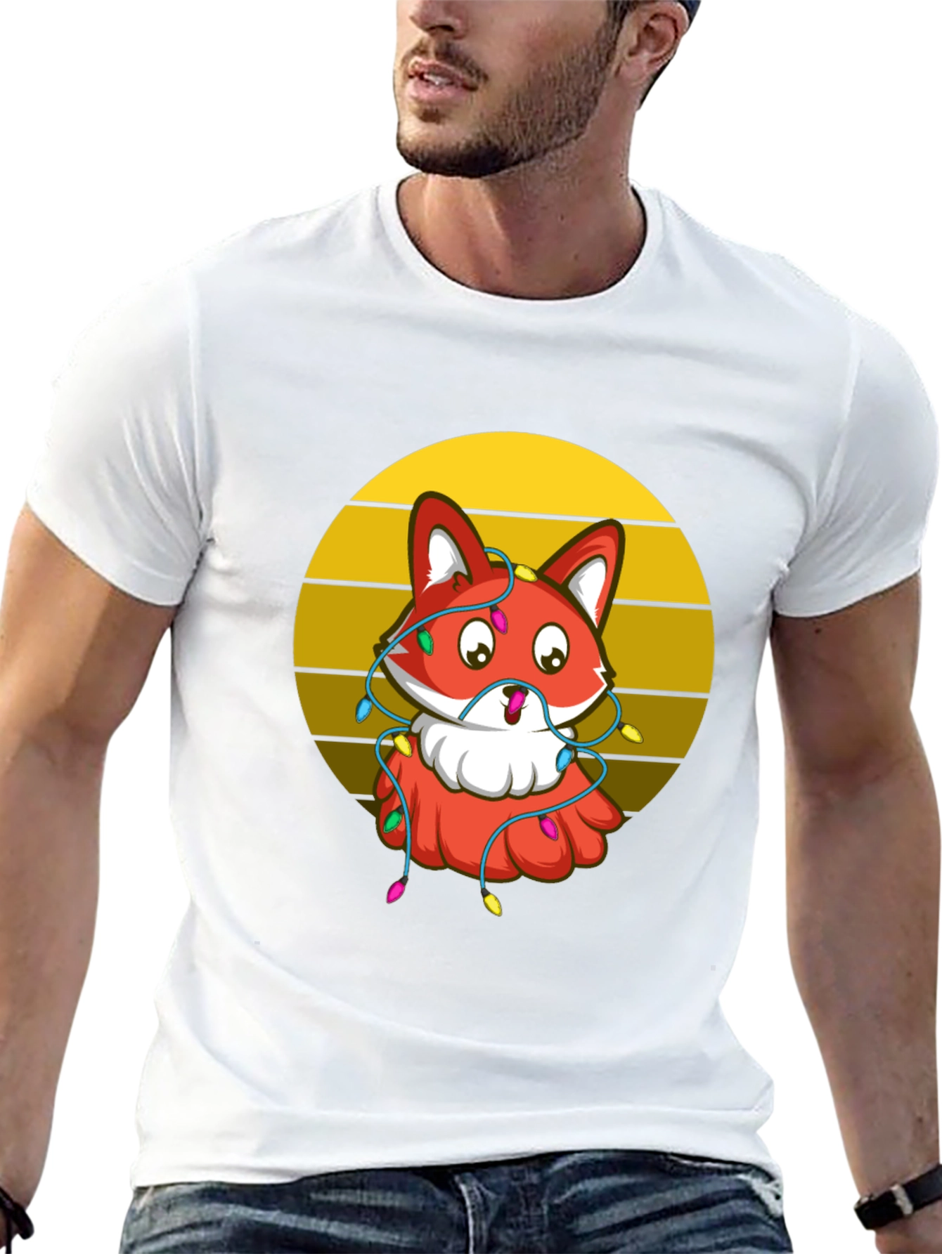 Festive Fox Graphic Tee - Holiday T-Shirt