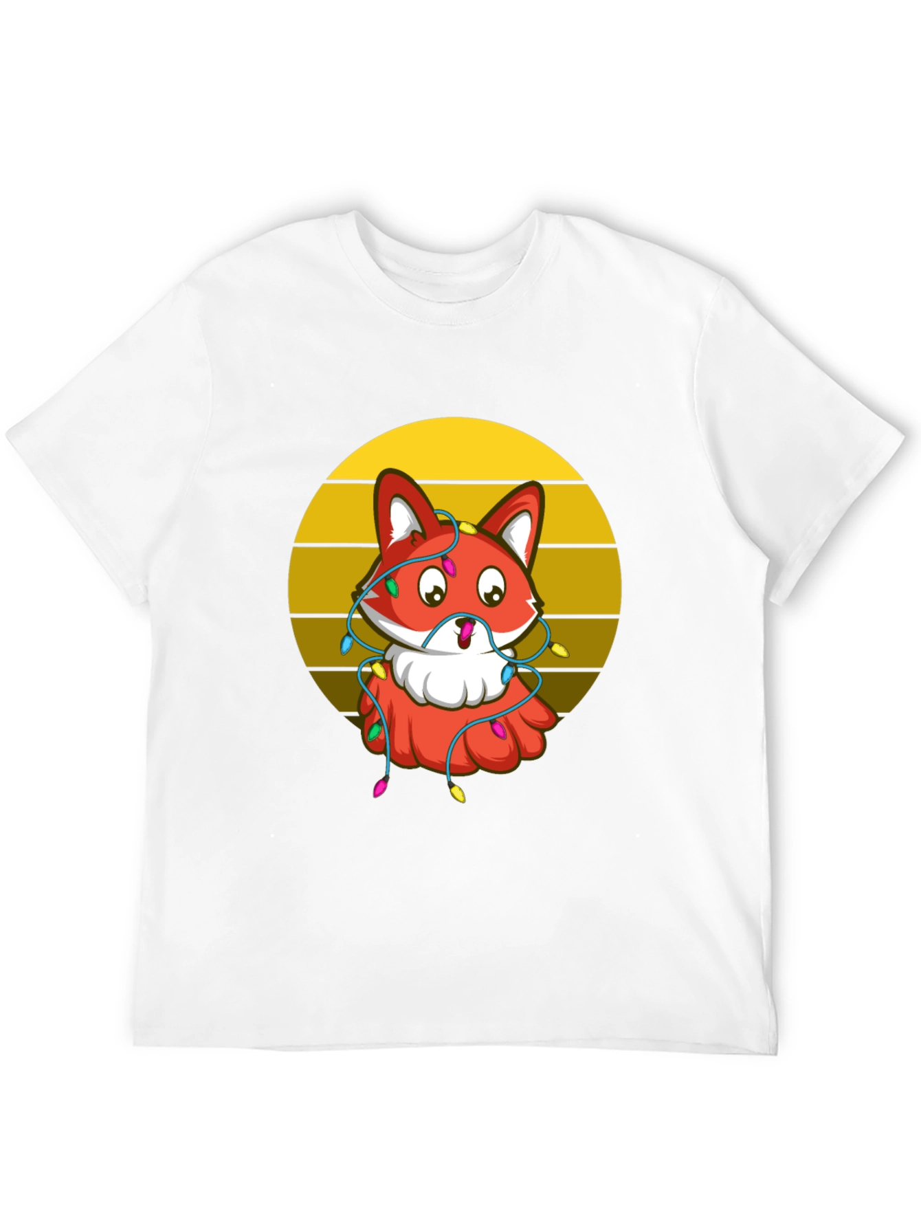 Festive Fox Graphic Tee - Holiday T-Shirt