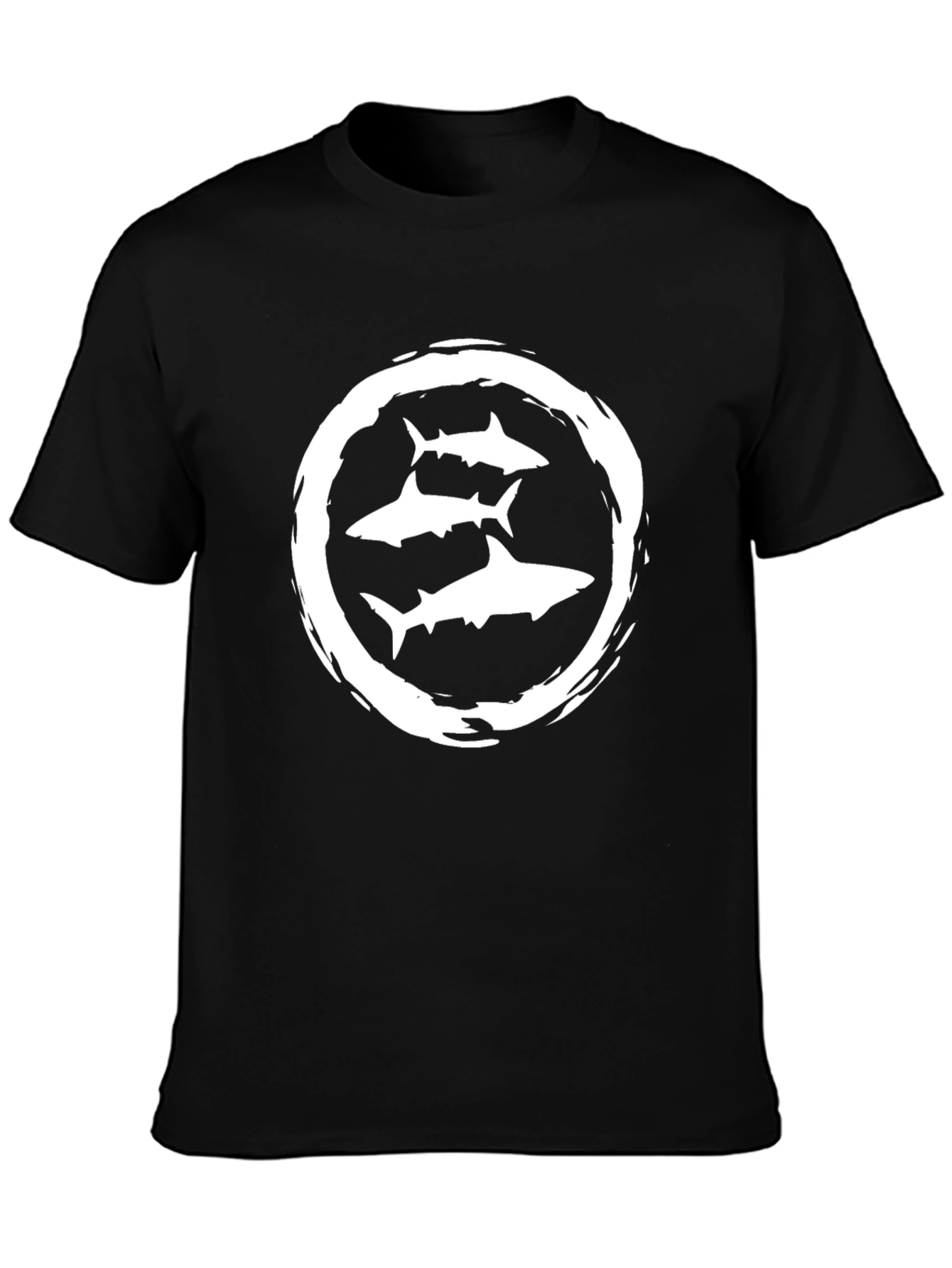 Mens Black Shark Graphic T-Shirt