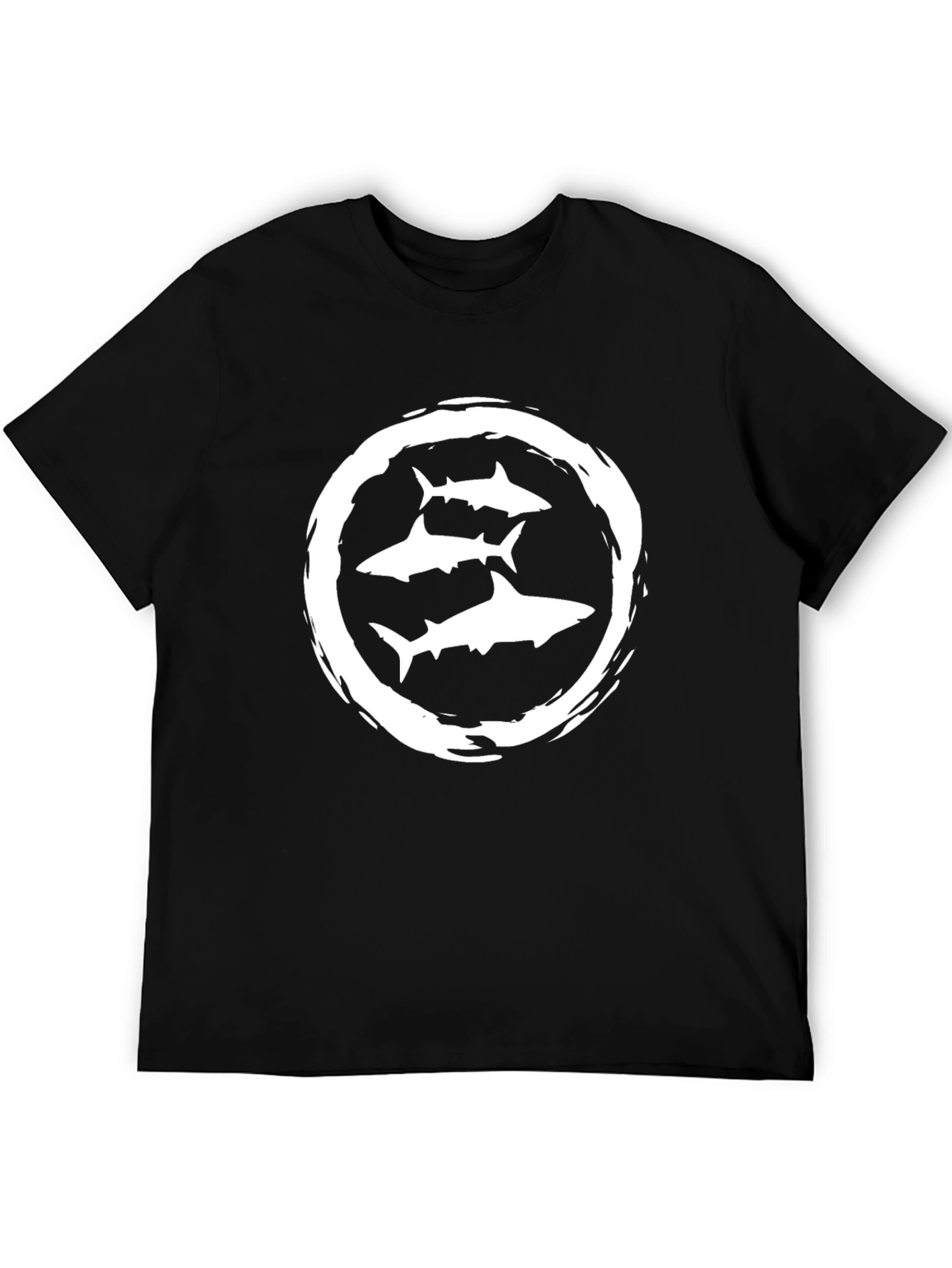 Mens Black Shark Graphic T-Shirt