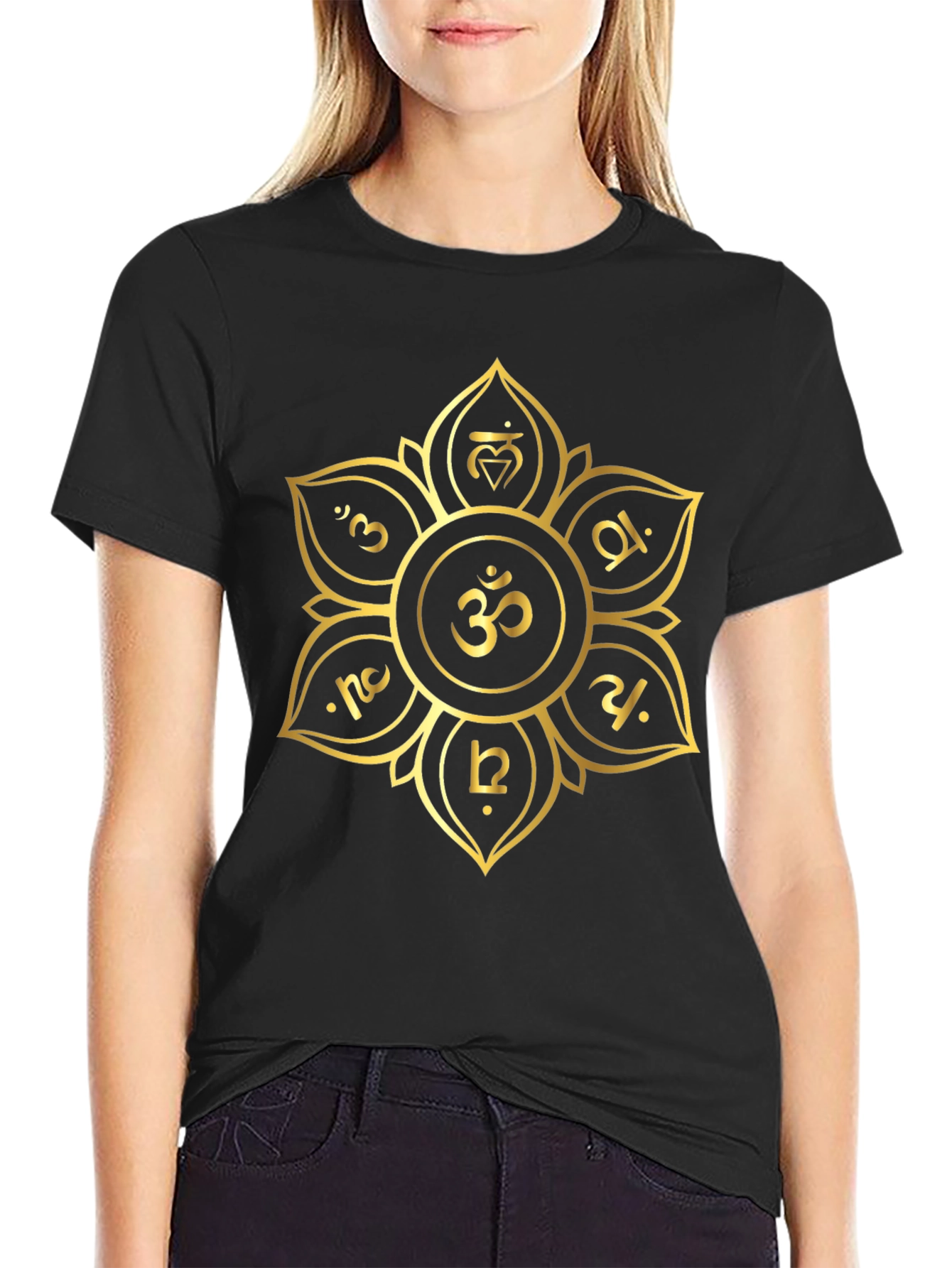 Om Mandala Black T-Shirt - Sacred Geometry Tee