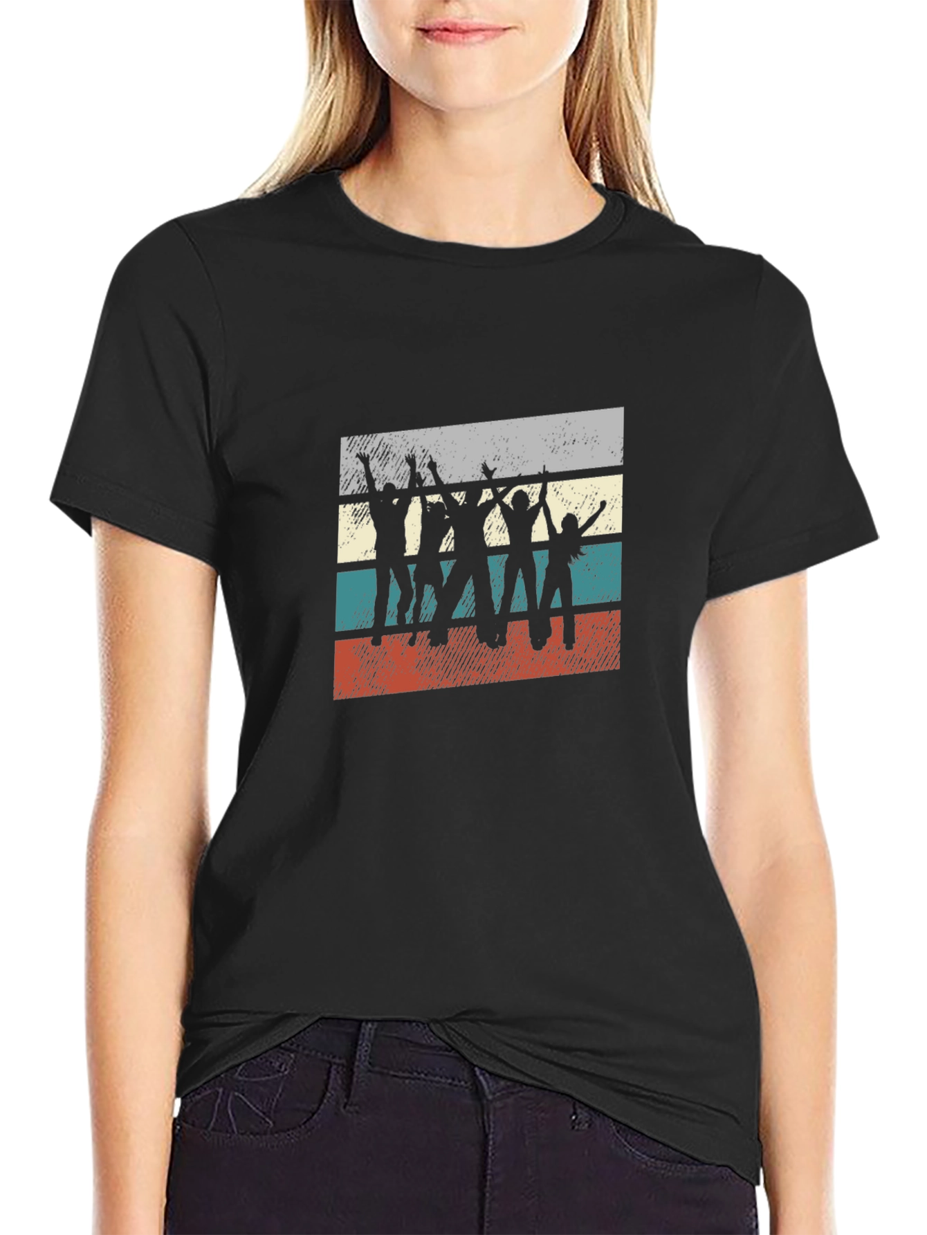 Retro Silhouette Graphic Tee - Black