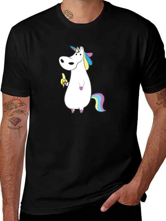 Unicorn Banana T-Shirt - Mens Black Tee