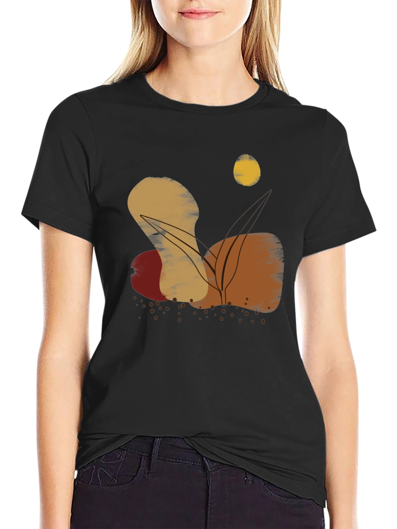 Abstract Graphic Print Crewneck T-Shirt