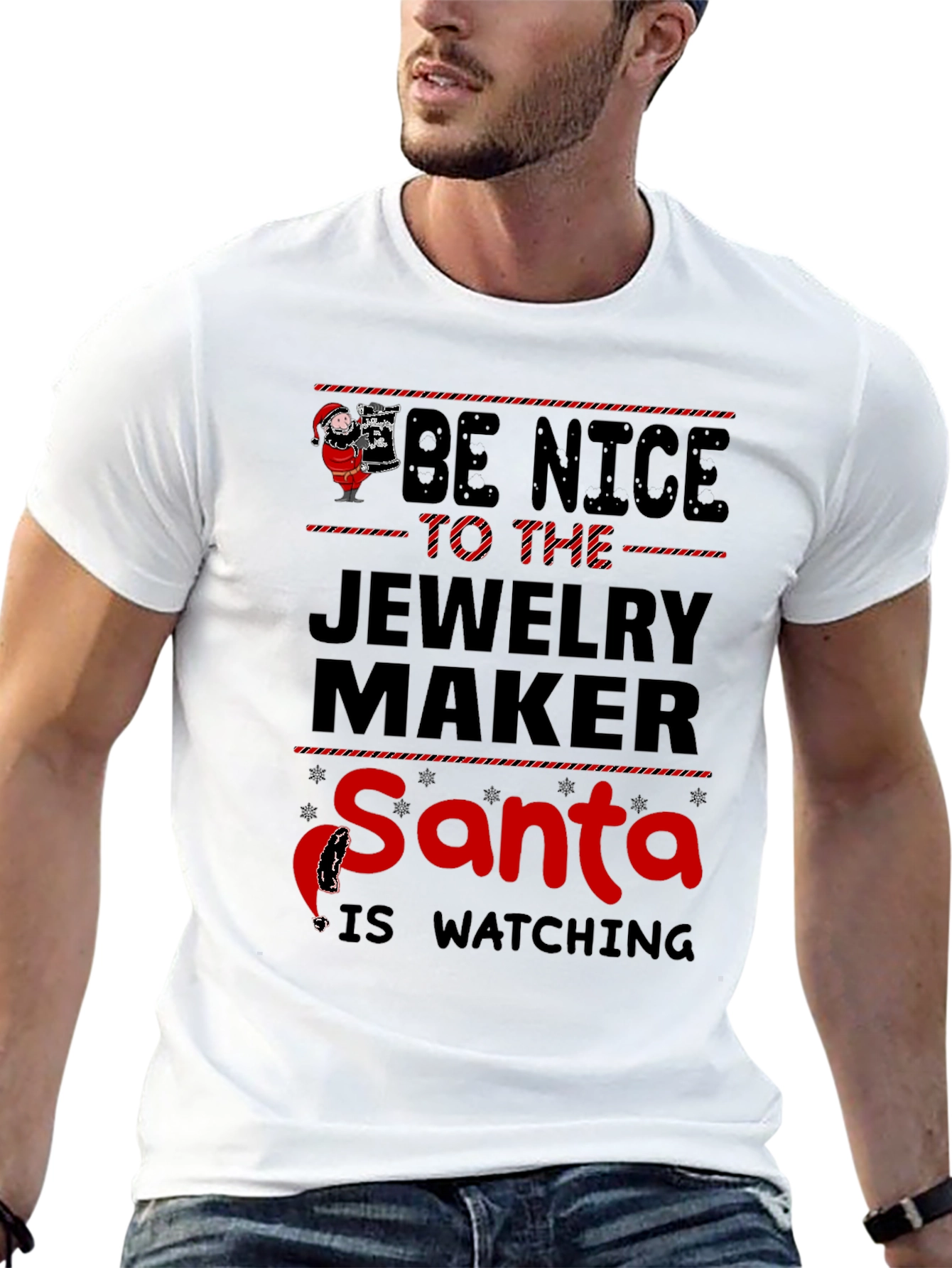 Be Nice to The Jewelry Maker Santa T-Shirt