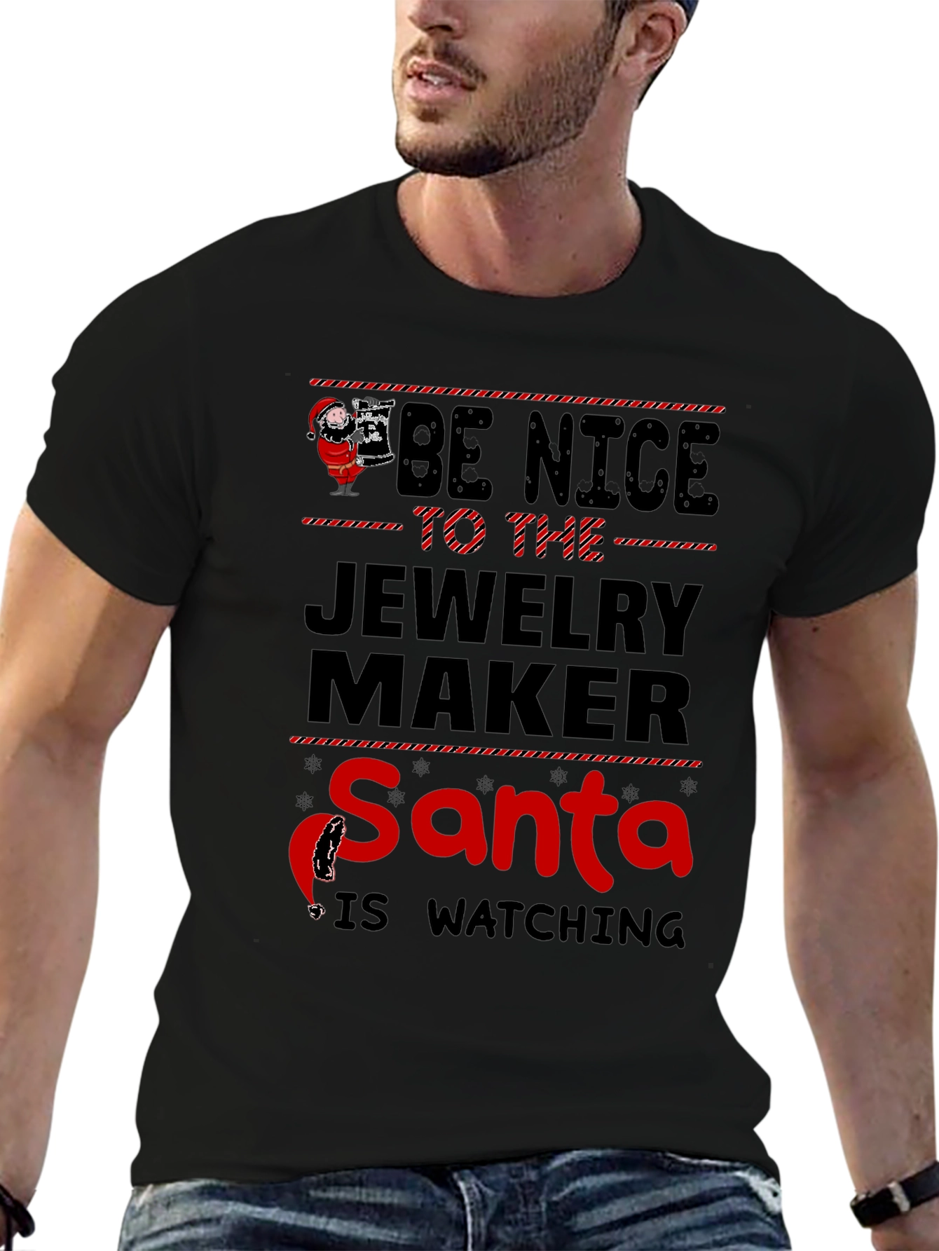 Be Nice to The Jewelry Maker Santa T-Shirt