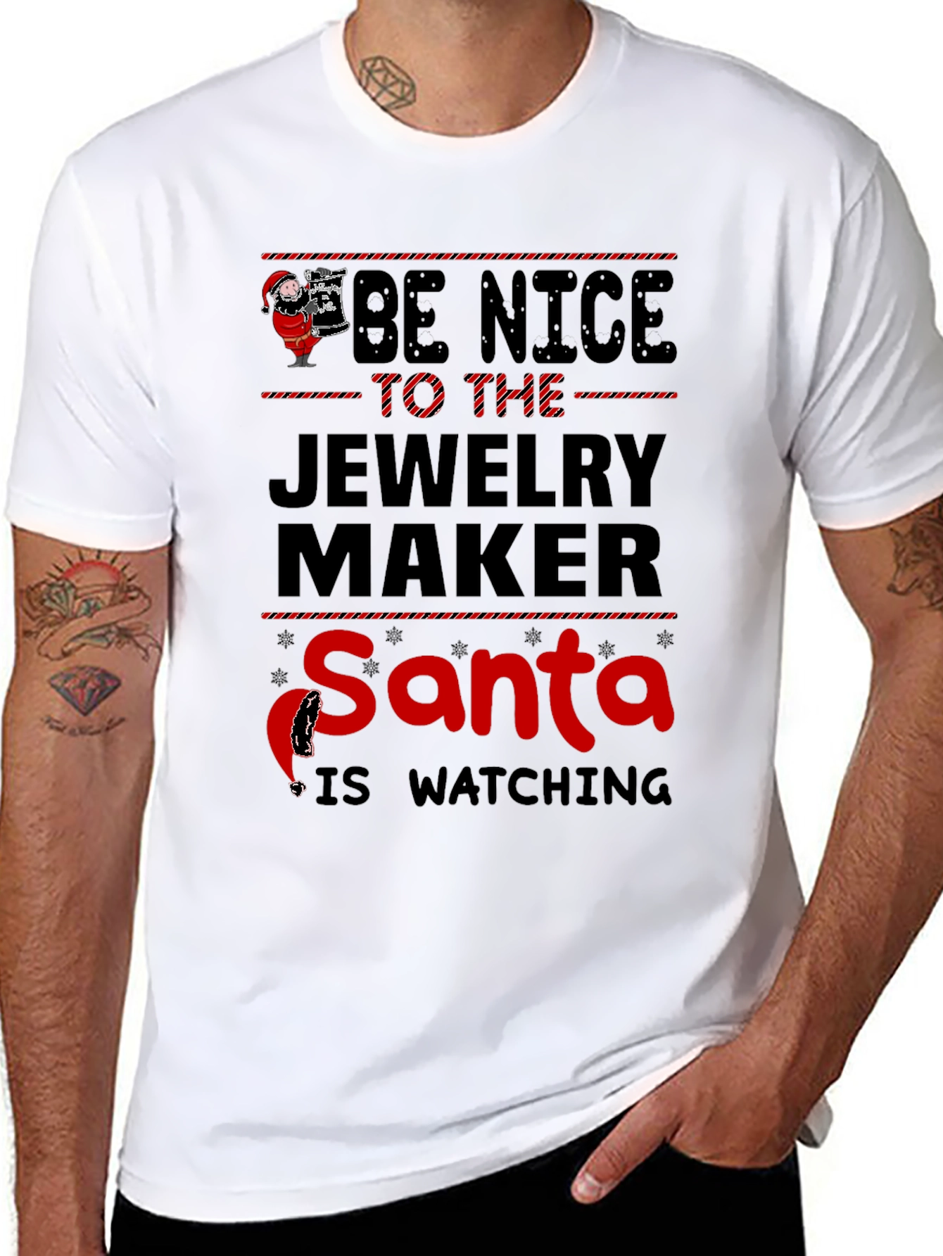 Be Nice to The Jewelry Maker Santa T-Shirt