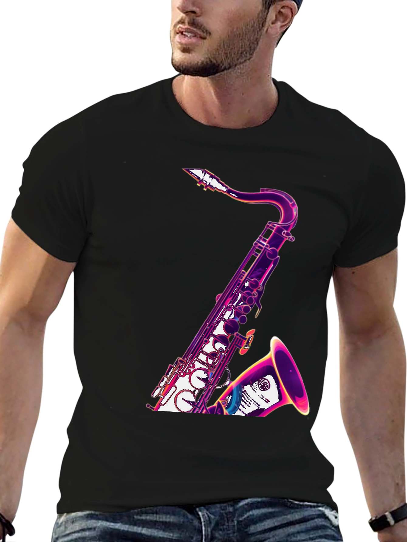 Saxophone Graphic Tee - Cool Music Lover T-Shirt