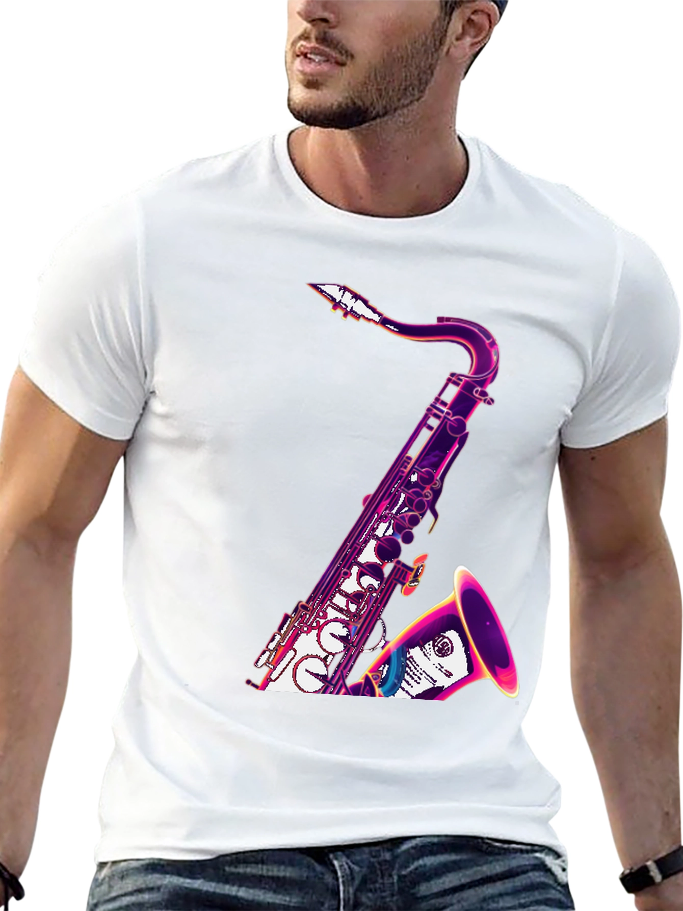 Saxophone Graphic Tee - Cool Music Lover T-Shirt