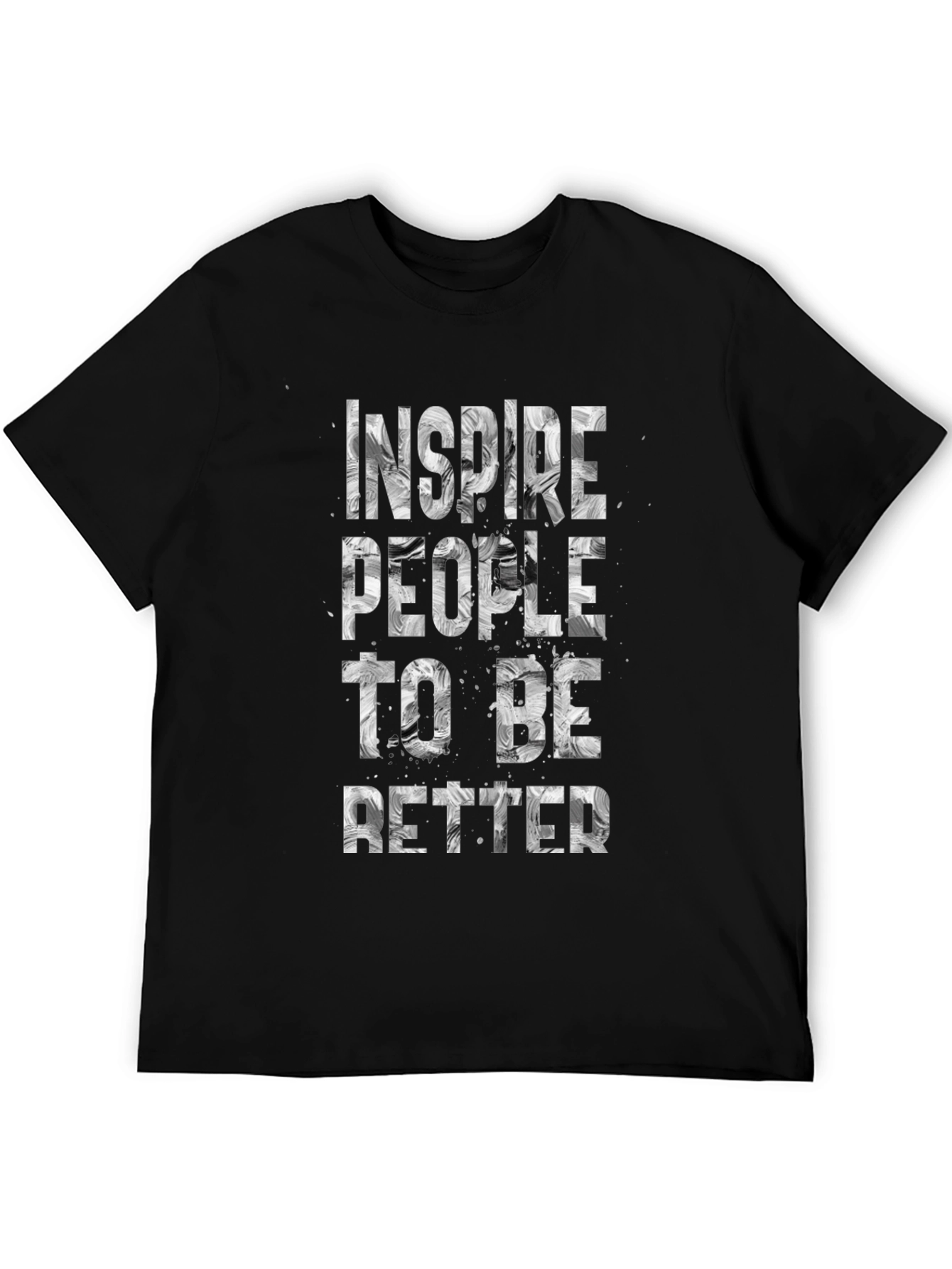 Inspire People Graphic Tee - Motivational Black T-Shirt