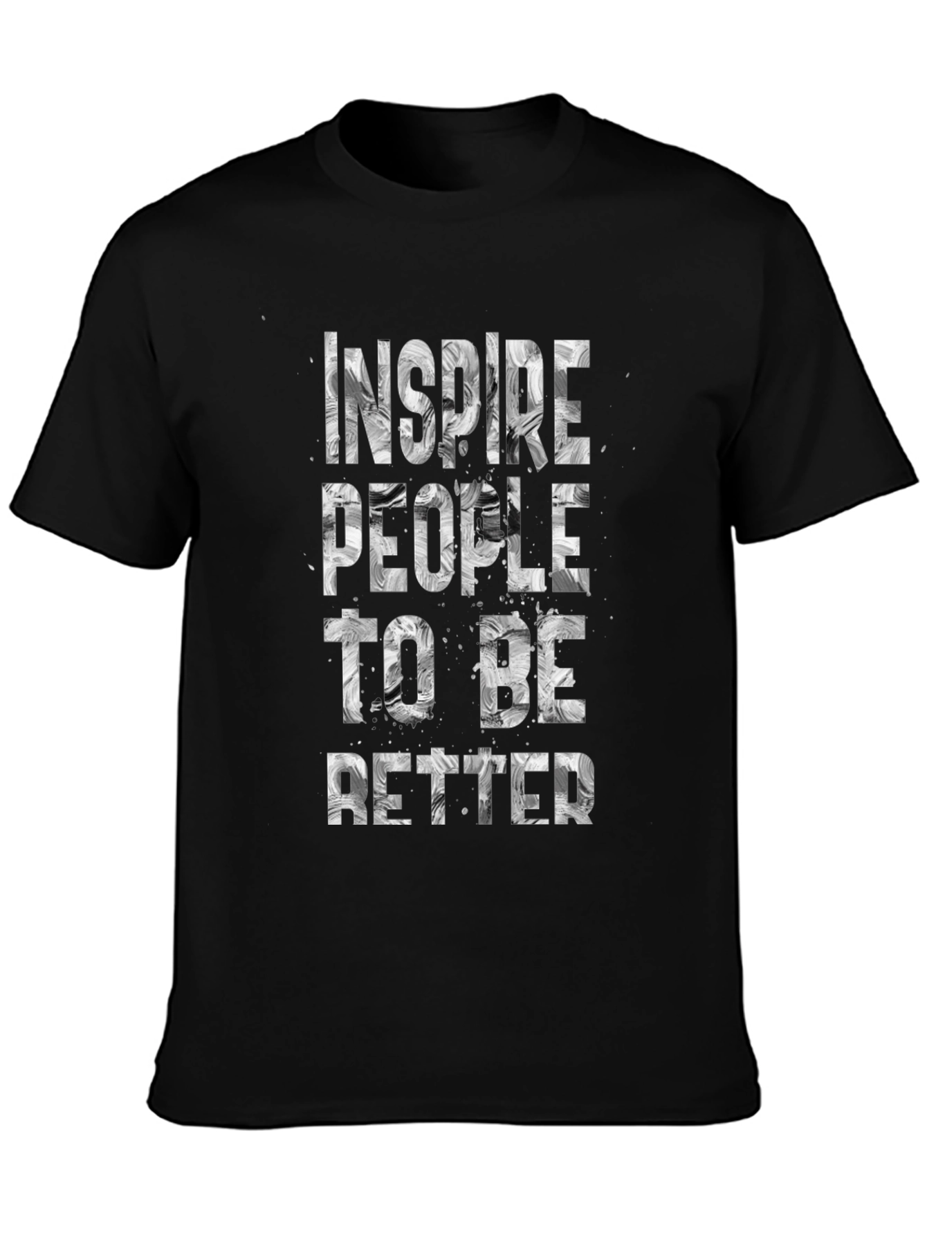 Inspire People Graphic Tee - Motivational Black T-Shirt