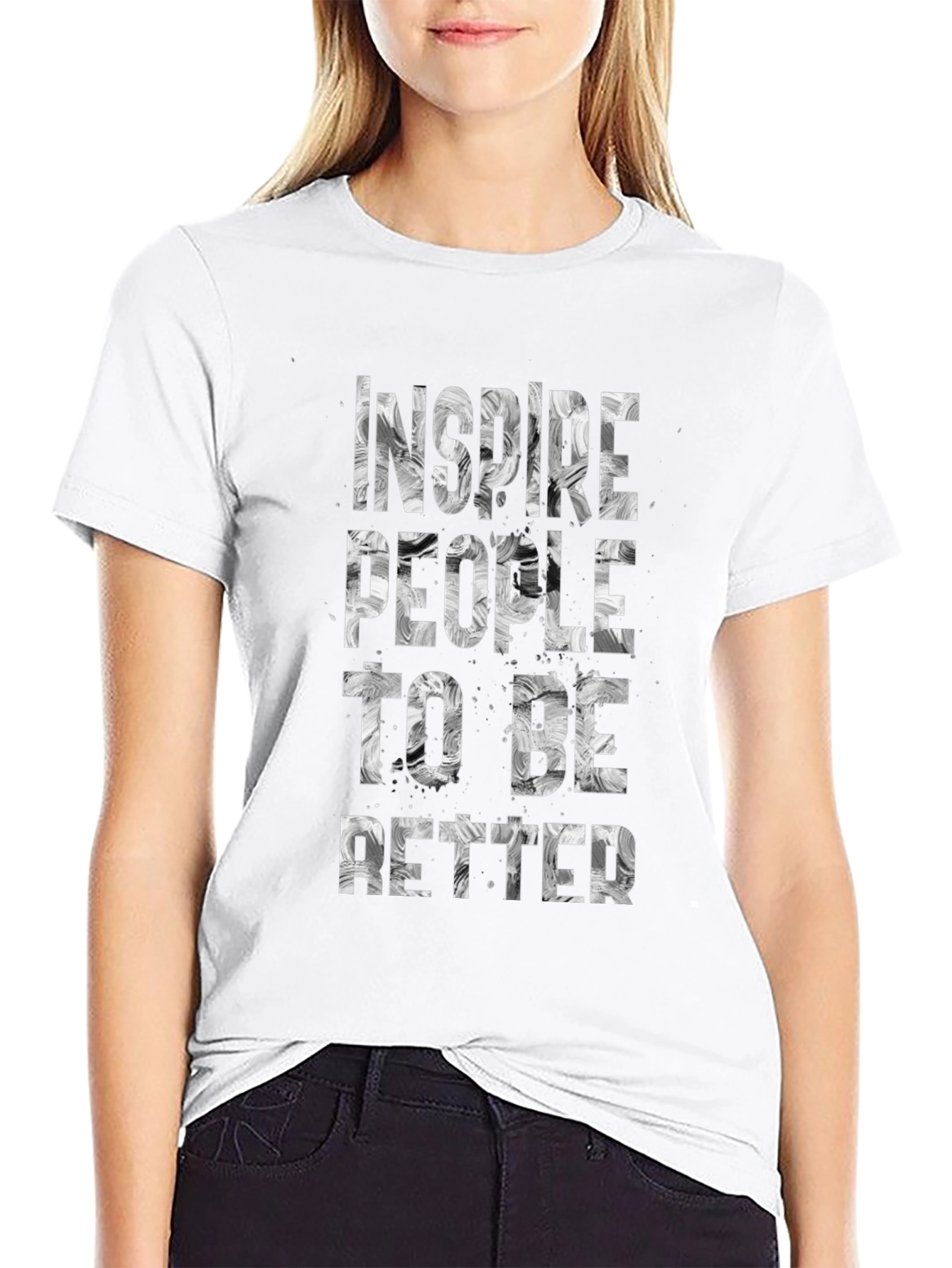 Inspire People Graphic Tee - Motivational Black T-Shirt
