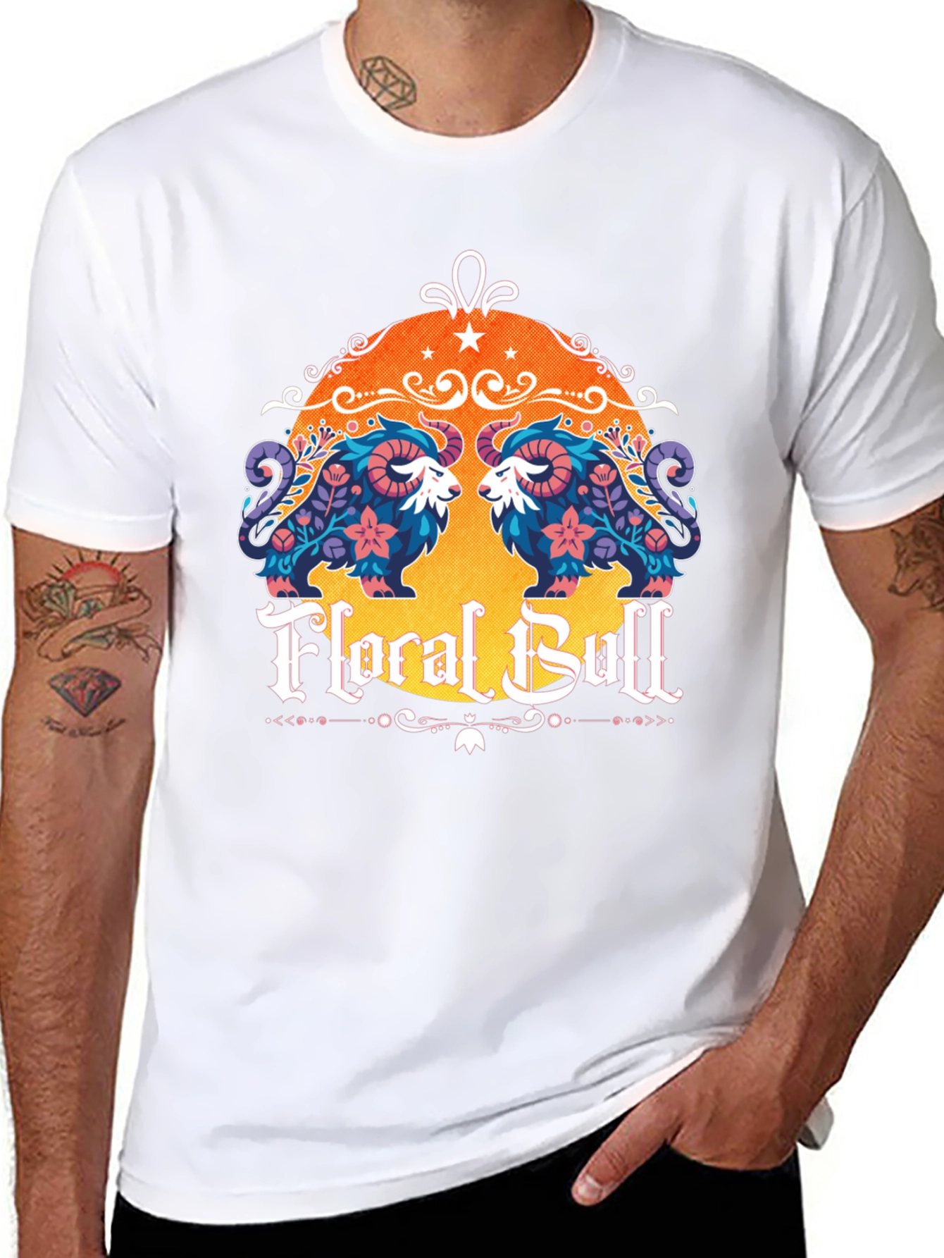 Floral Bull Graphic Tee