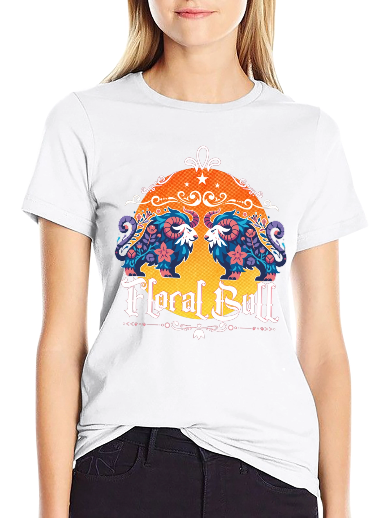 Floral Bull Graphic Tee