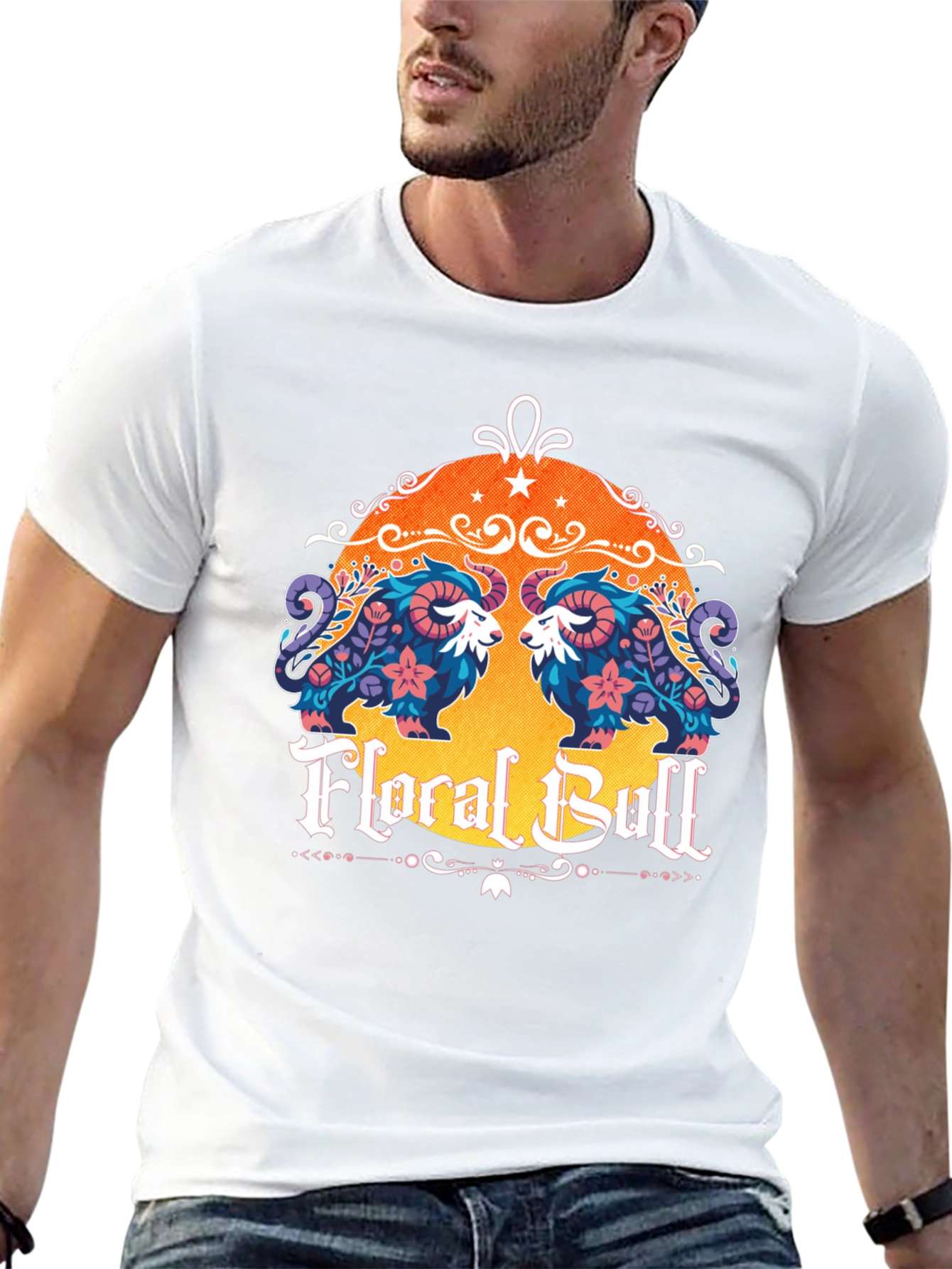 Floral Bull Graphic Tee