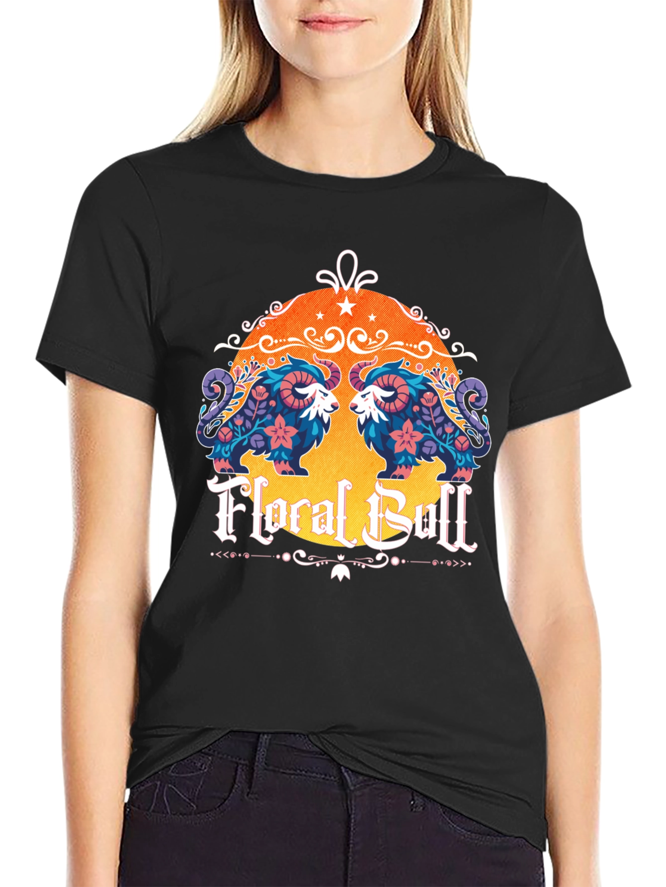Floral Bull Graphic Tee