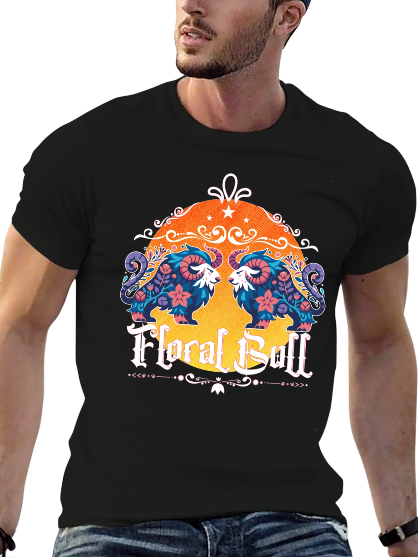 Floral Bull Graphic Tee